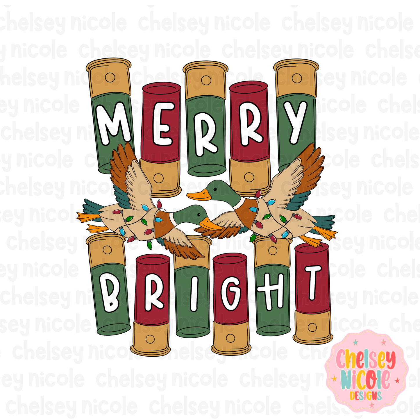 Merry & Bright Mallard PNG | Hand Drawn Mallard PNG | Christmas Mallard PNG | Boys Christmas PNG (Copy)