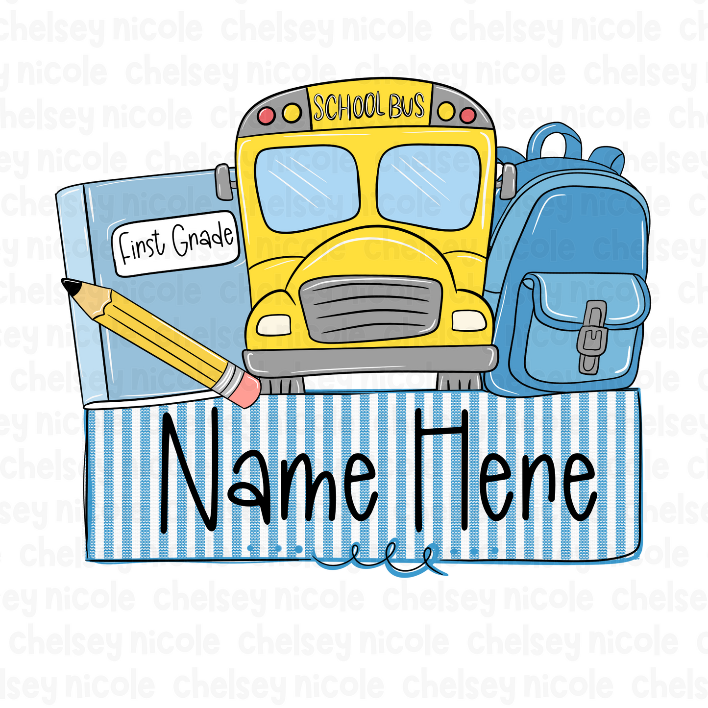 Set of 4 Back to School Name Plates | Custom School Name Plates | School Name Plates PNG