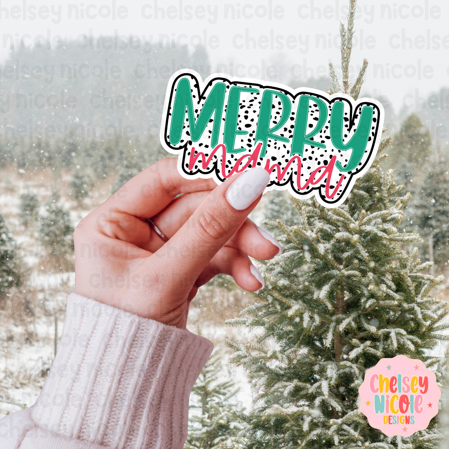 Merry Mama PNG | Christmas Dalmatian PNG | Christmas Mama PNG | Design for DTF or Sublimation