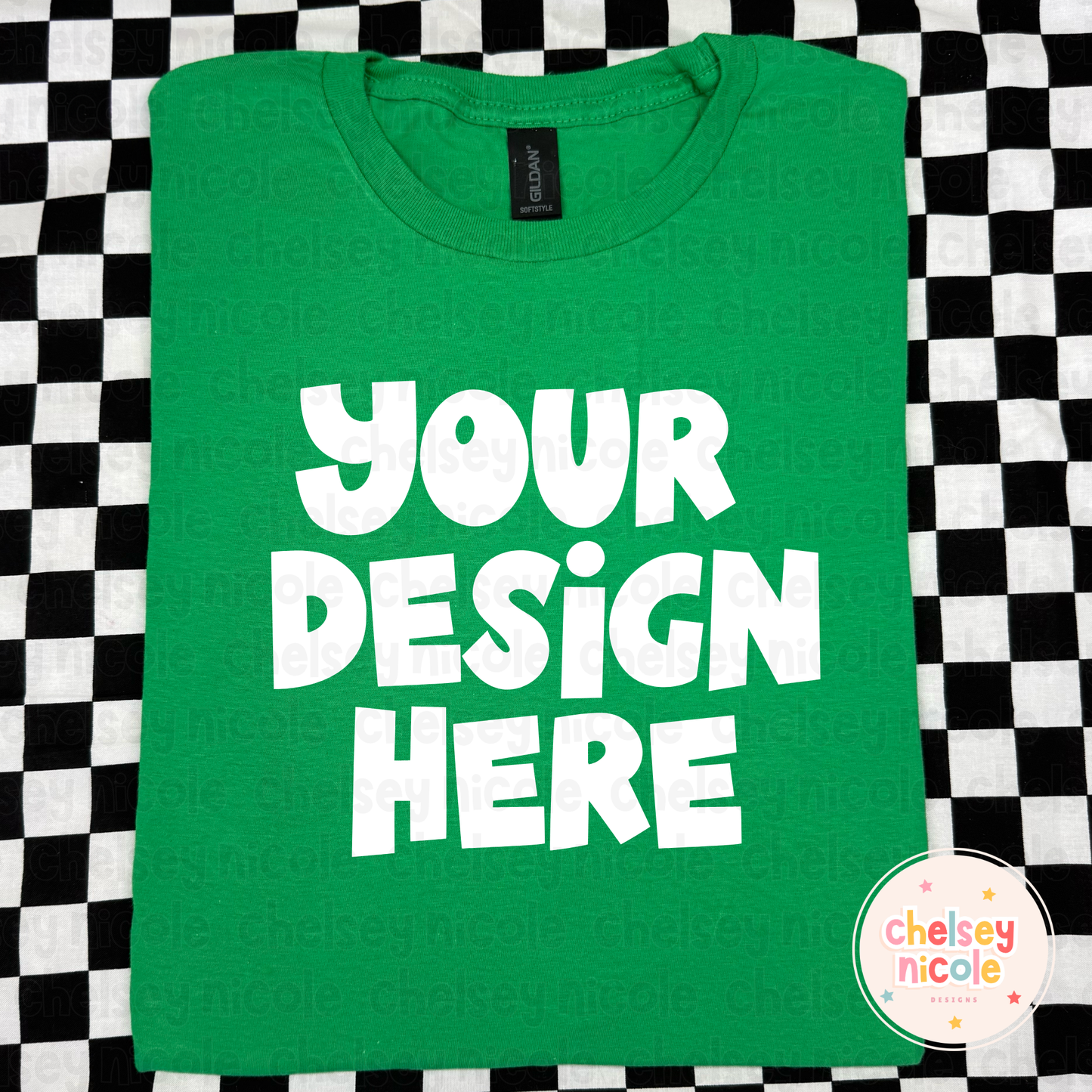 Gildan Irish Green Mockup - St Patricks Day Mockup - Green Gildan Softstyle Mockup