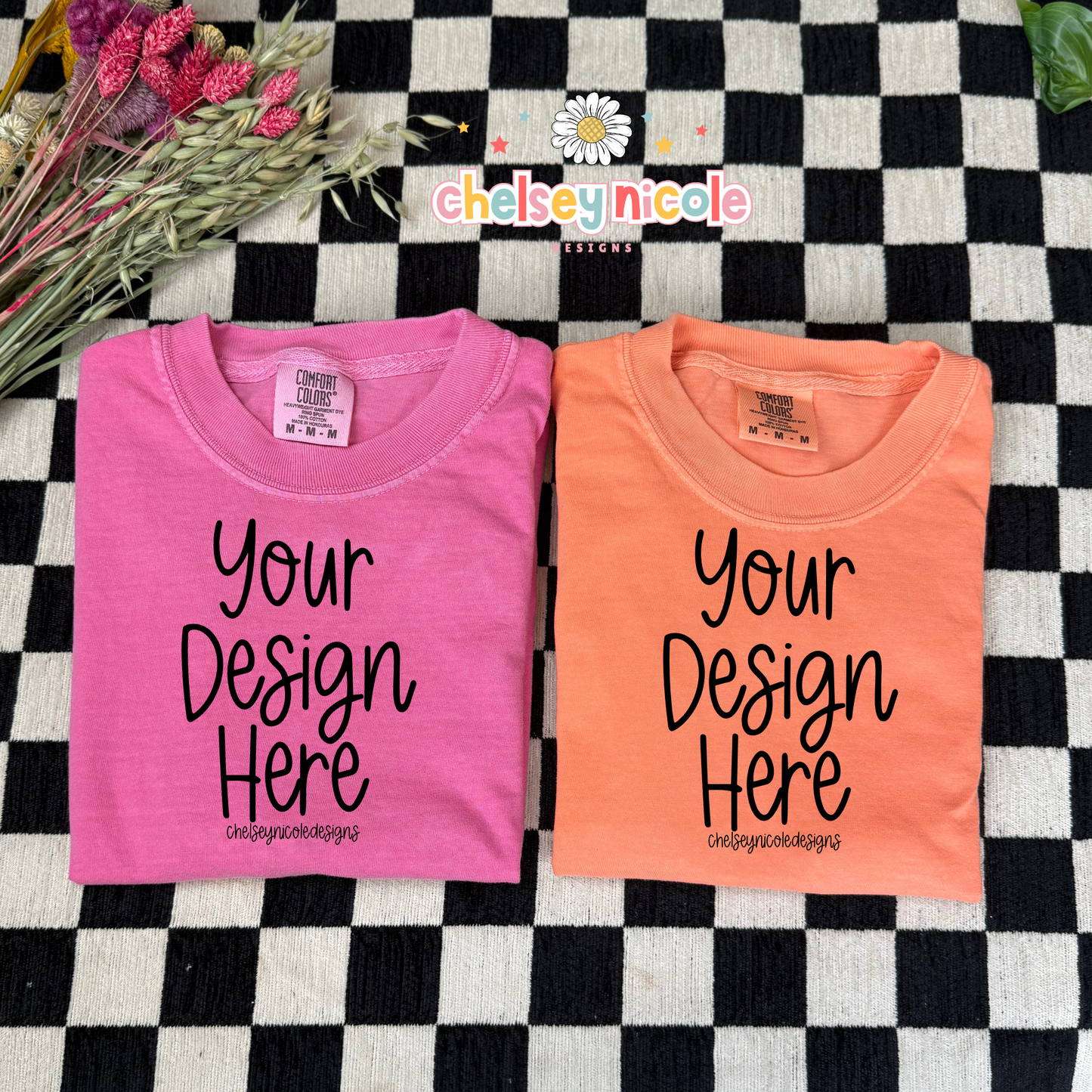 Bright Summer Mock Up - Crunchberry & Melon Comfort Colors
