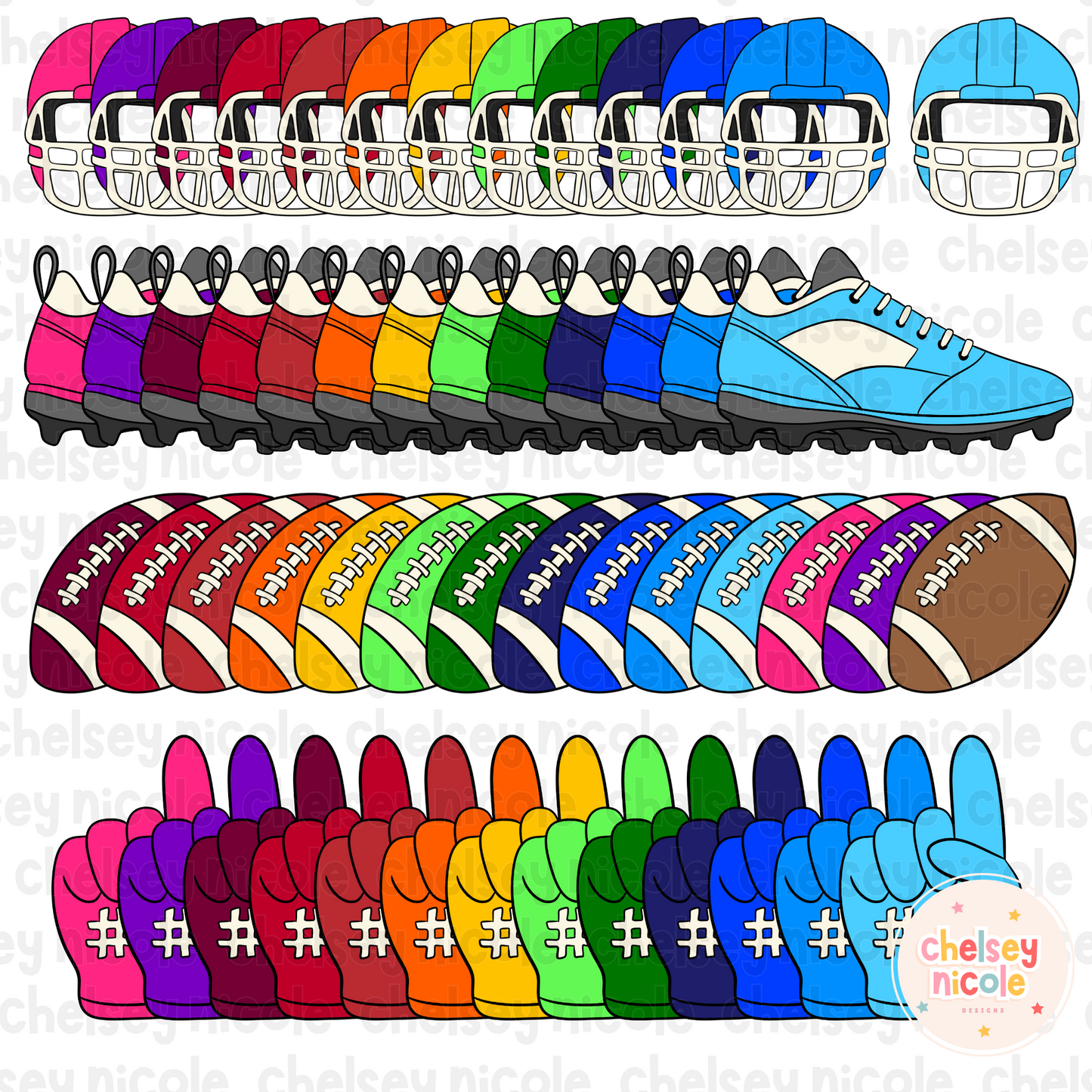 Football Game Day Clipart Bundle - Football Season Clipart bundle - Fun school Spirit Clip Art