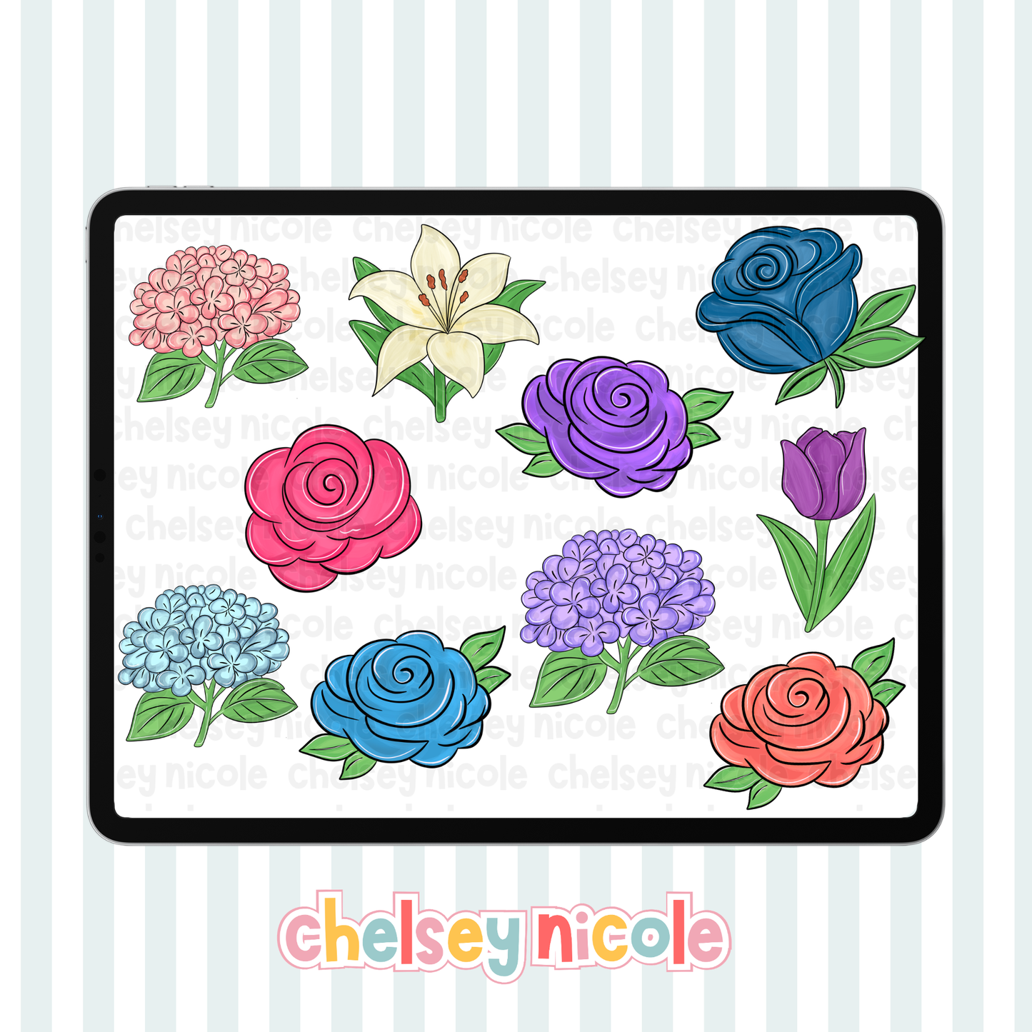 Painted Floral Clipart - Commercial Use Allowed