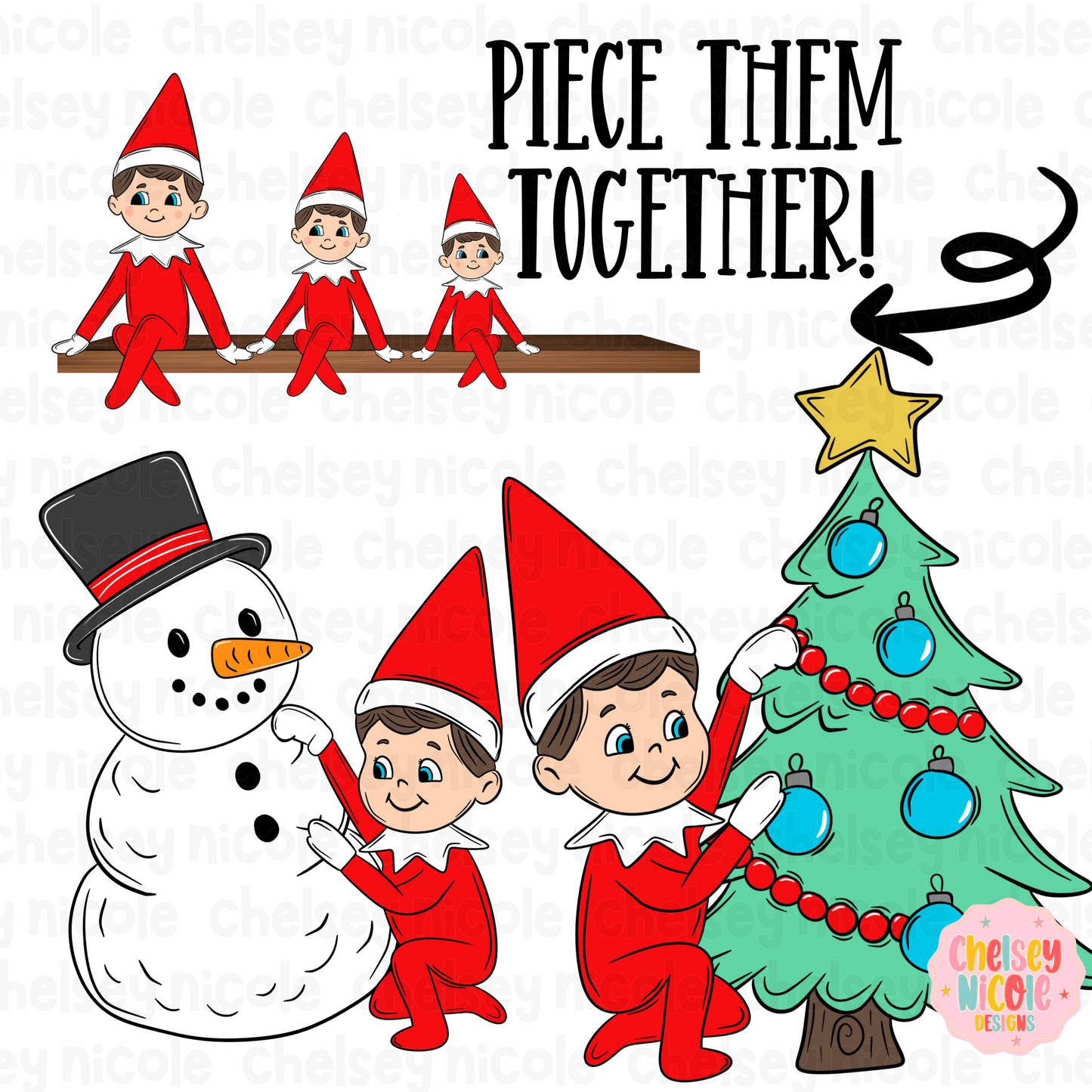Elf Christmas Clipart Set | Silly Elf Clipart Set | Commercial use Clipart Set