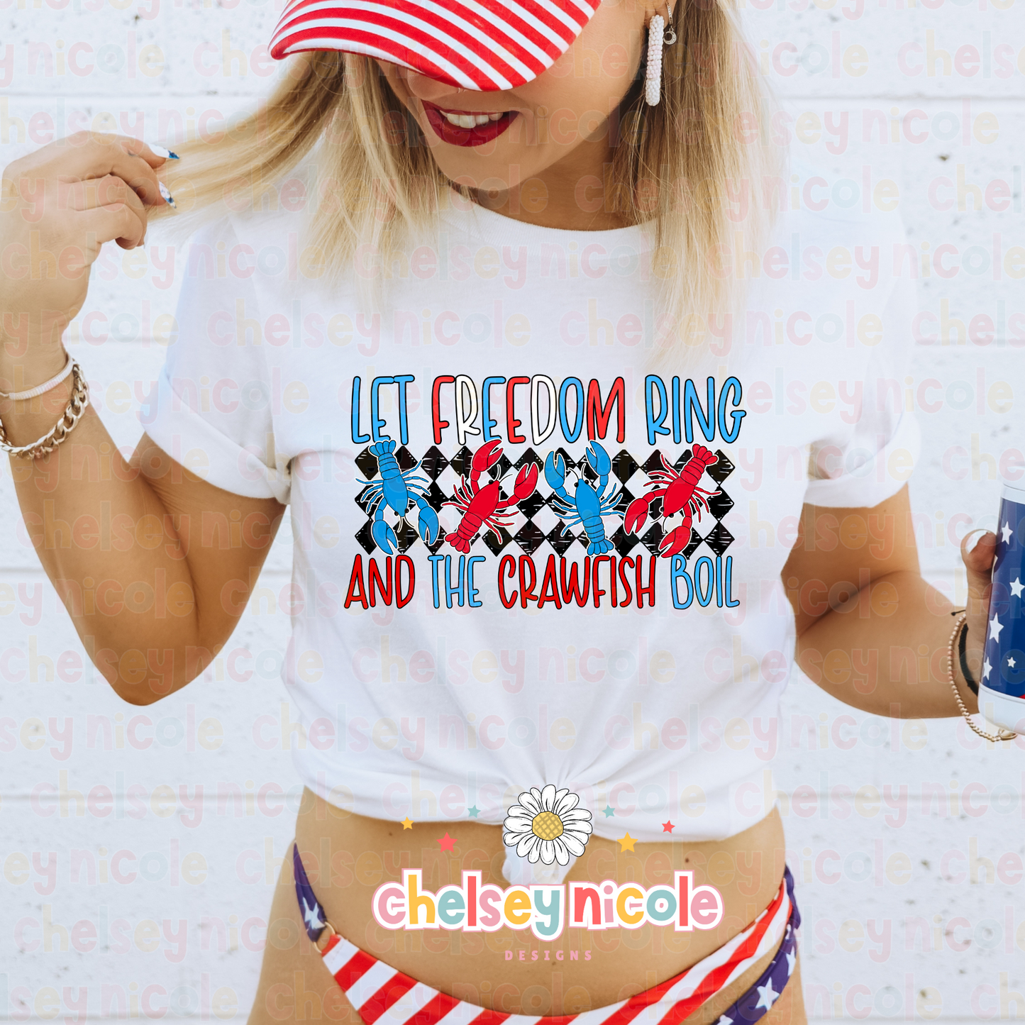Let Freedom Ring and the Crawfish Boil PNG | Crawfish PNG | 4th of July PNG