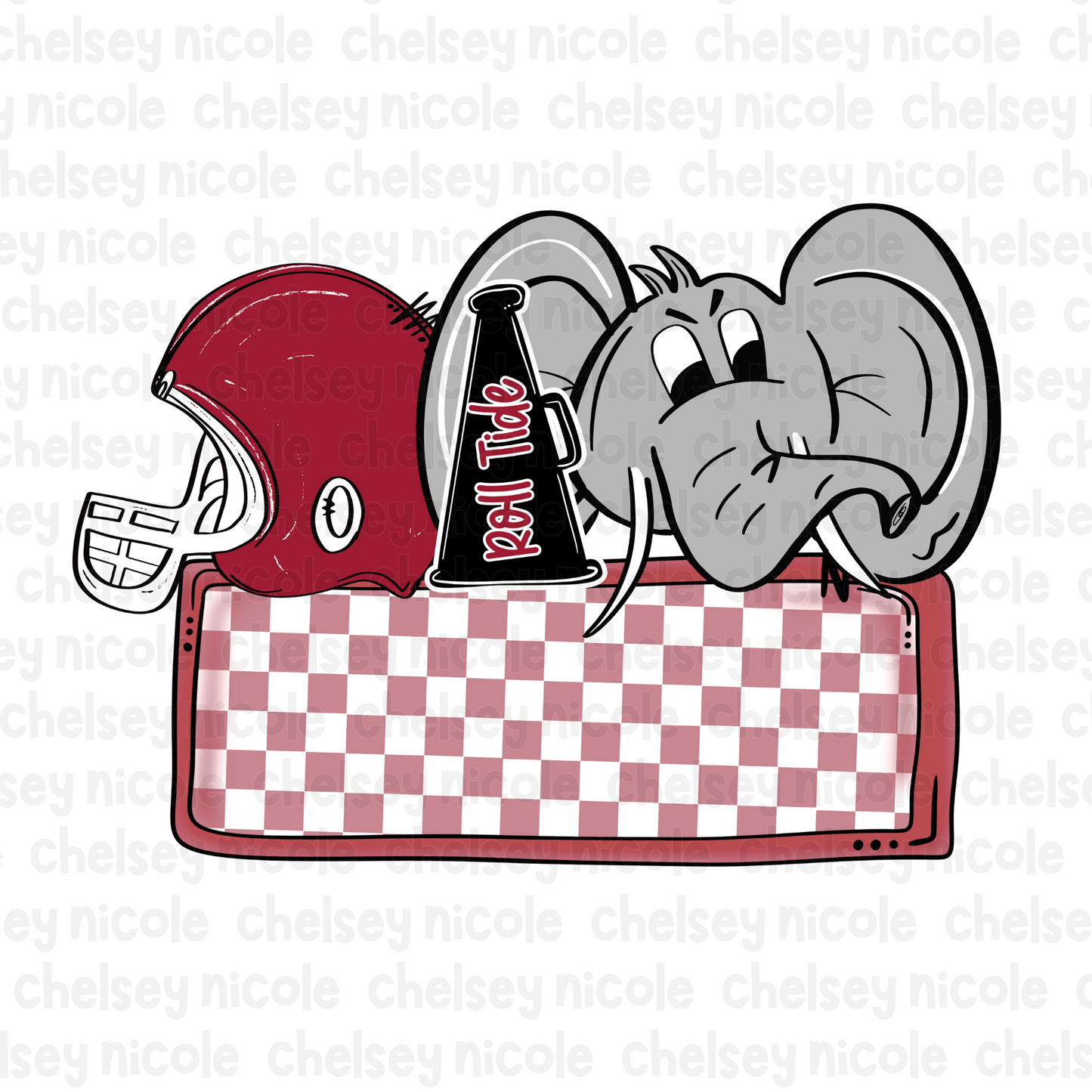 Roll Tide Name Plate PNG -  Mascot Name Plate PNG *ADD YOUR OWN NAME*