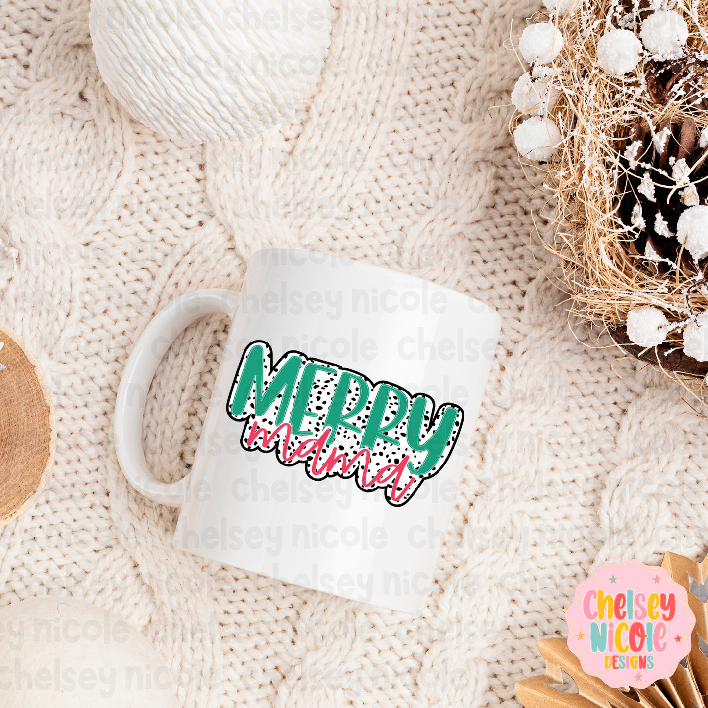 Merry Mama PNG | Christmas Dalmatian PNG | Christmas Mama PNG | Design for DTF or Sublimation