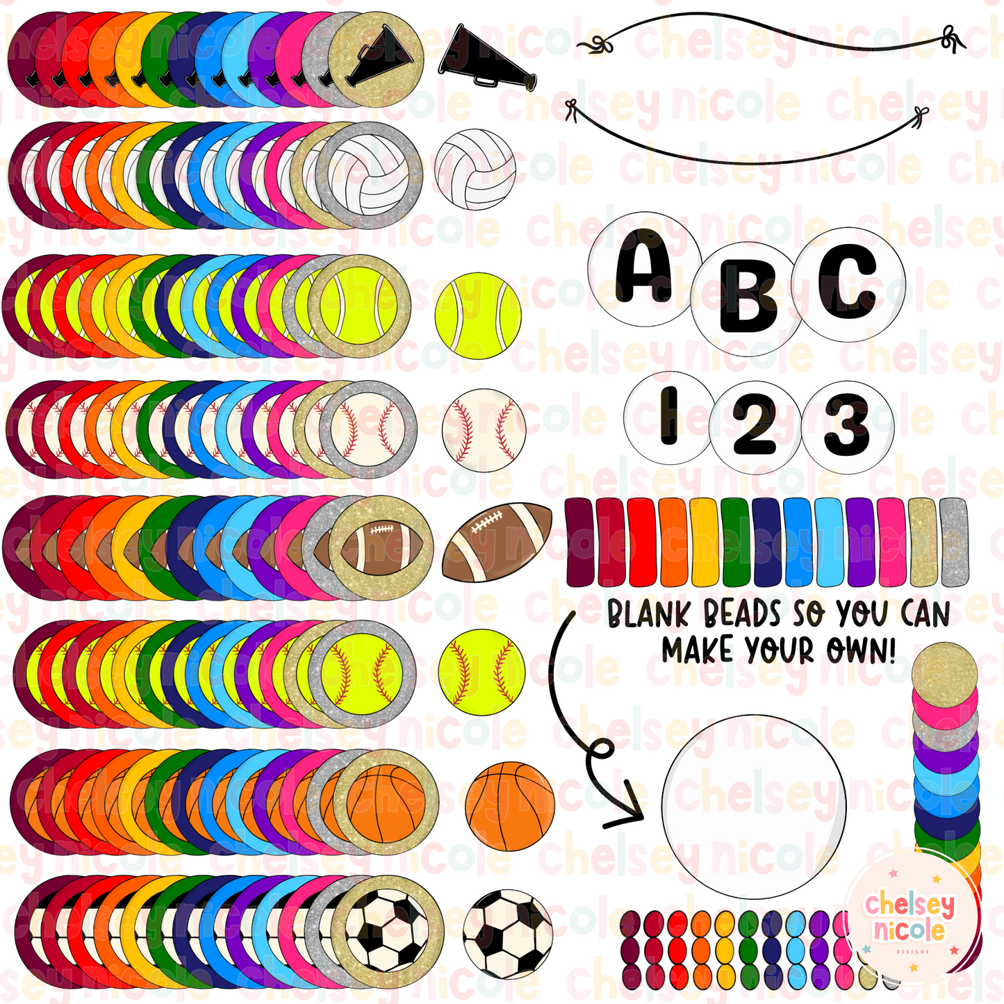 Friendship Bracelet Sports Bundle - Make YOUR OWN friendship bracelet designs! - Glitter Sports Friendship Bracelets