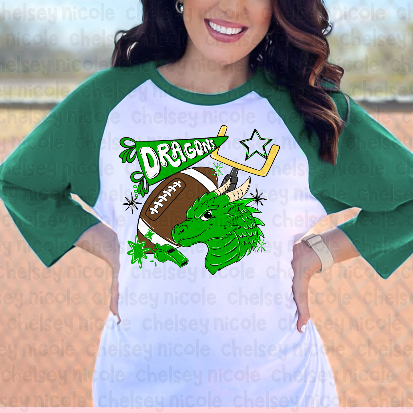 Dragons Football PNG |Dragon Mascot PNG | Hand Drawn Football Digital Design