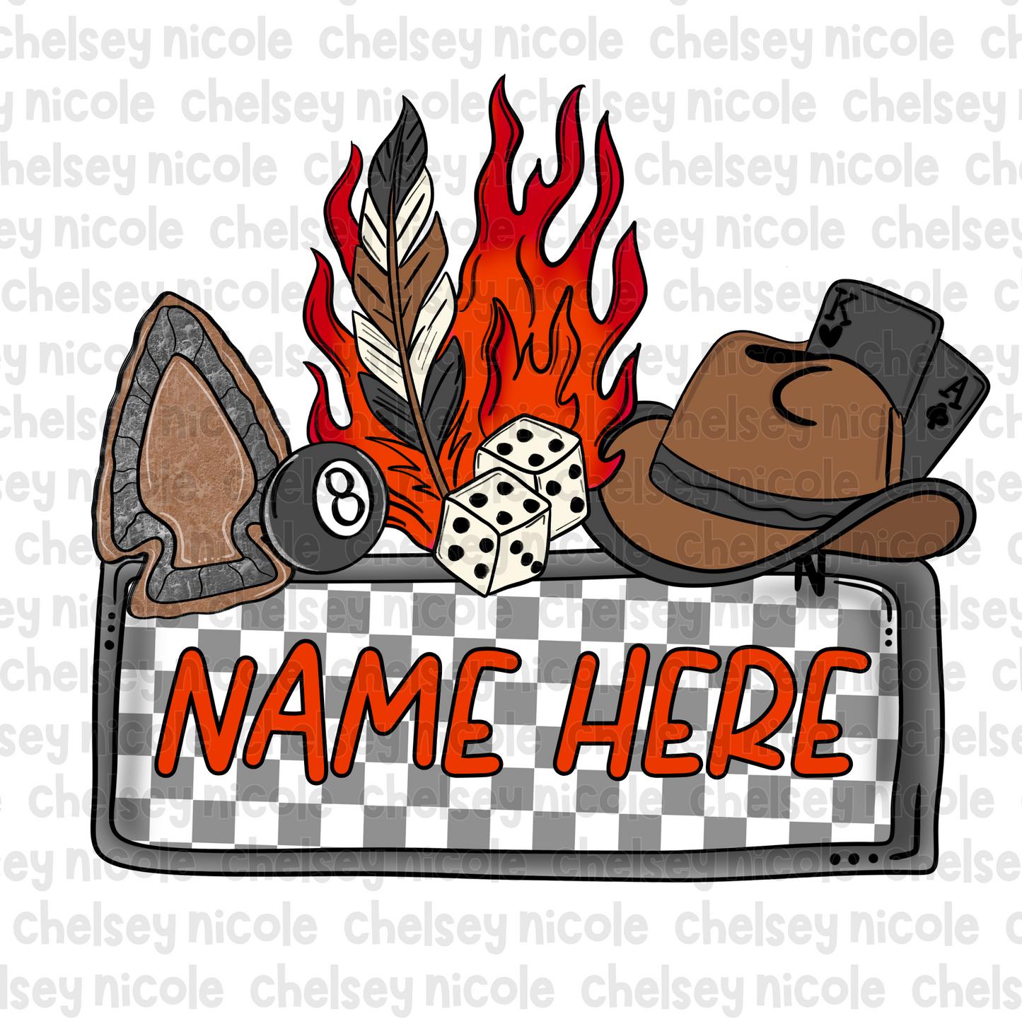 Retro Rodeo Name Plate PNG - Western Name Plate PNG * ADD YOUR OWN NAME*