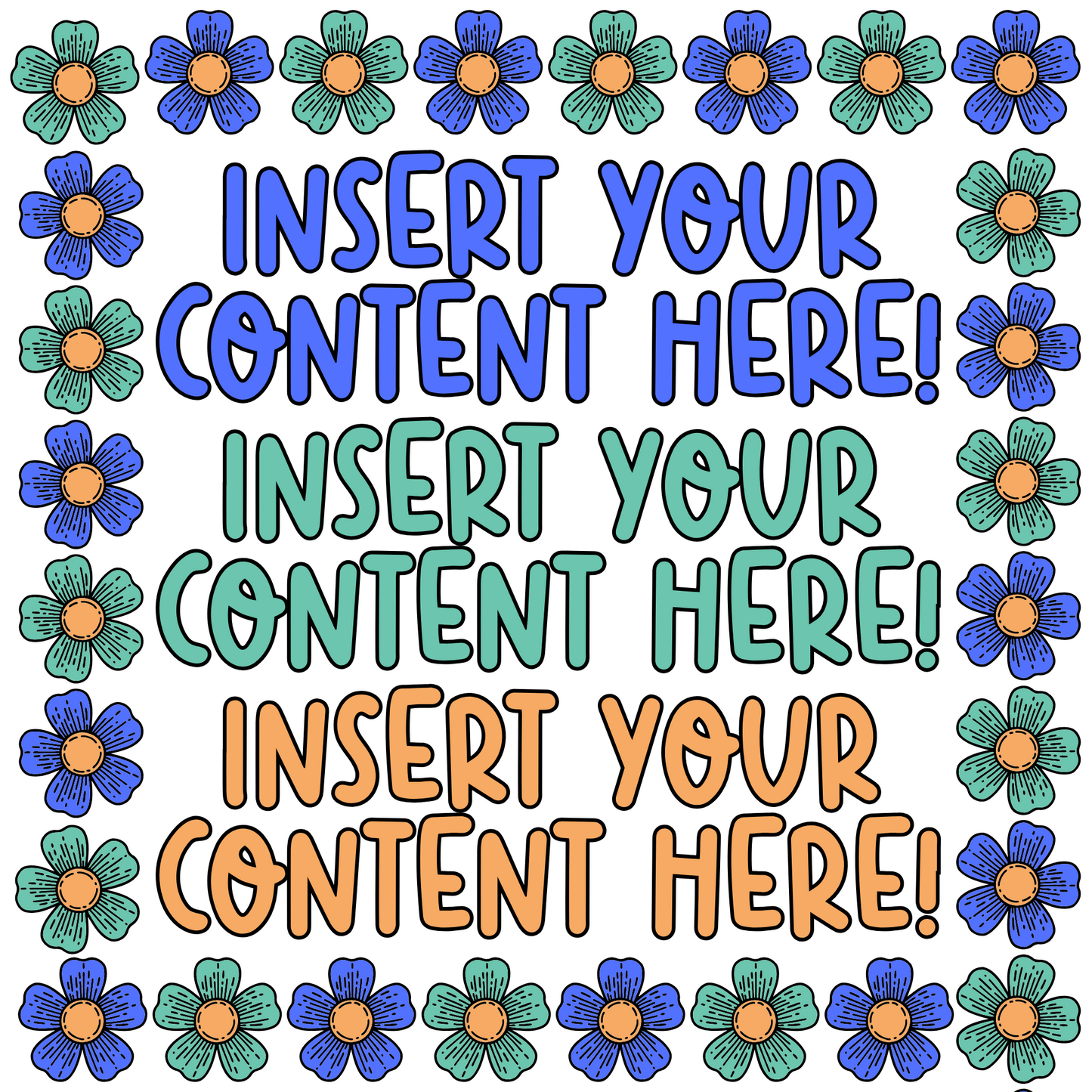Retro Floral Social Media Canva Template