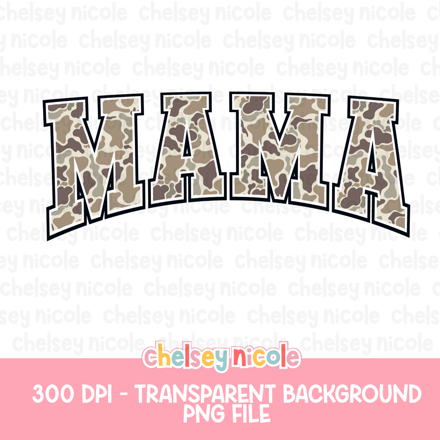 Camo Mama PNG | Varsity Camo PNG | Cute Camo PNG