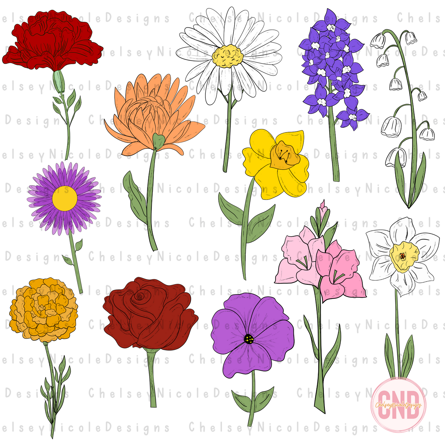 Flower Seed Pack Clipart Bundle