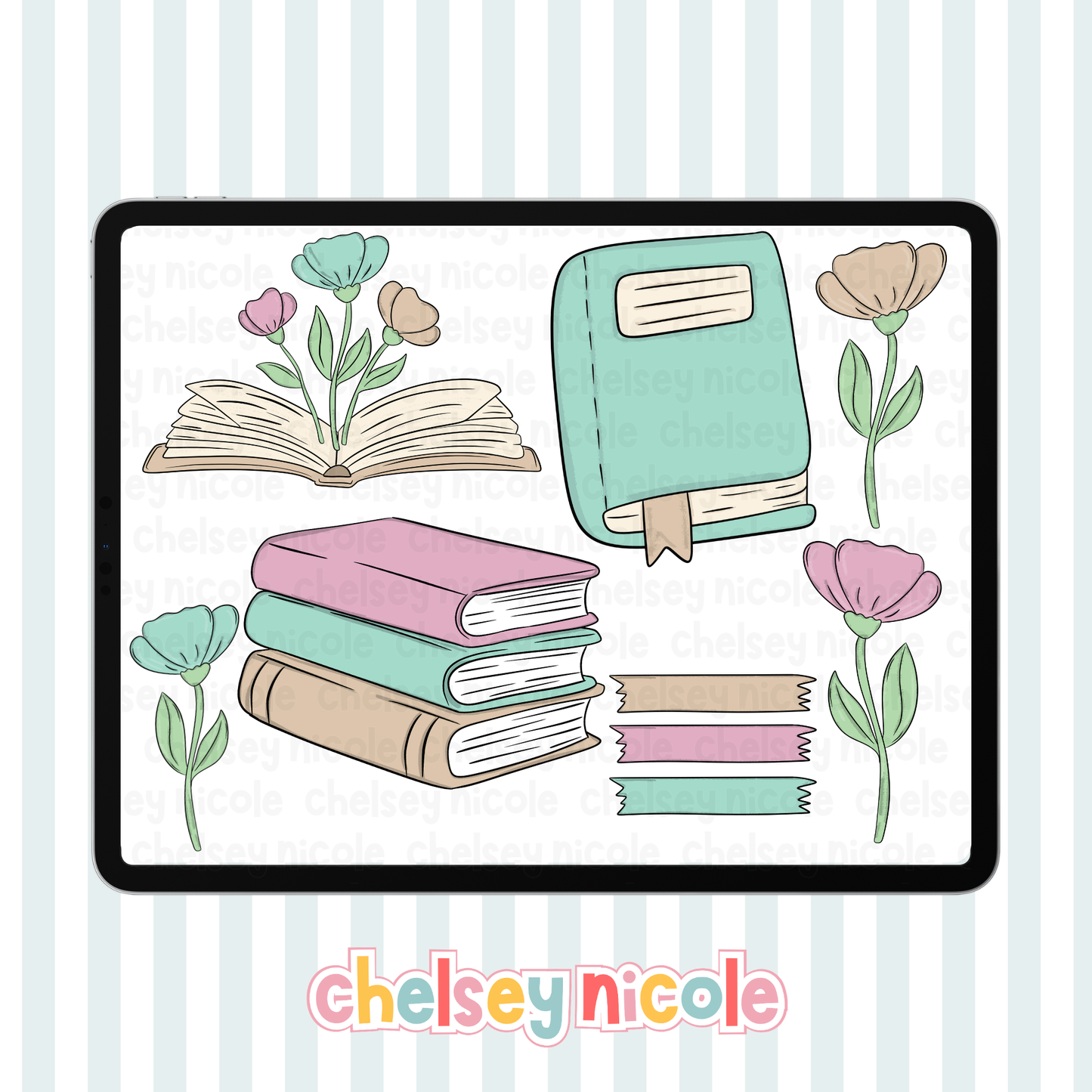Mini Pastel Book Clipart Bundle - Commercial Use Allowed