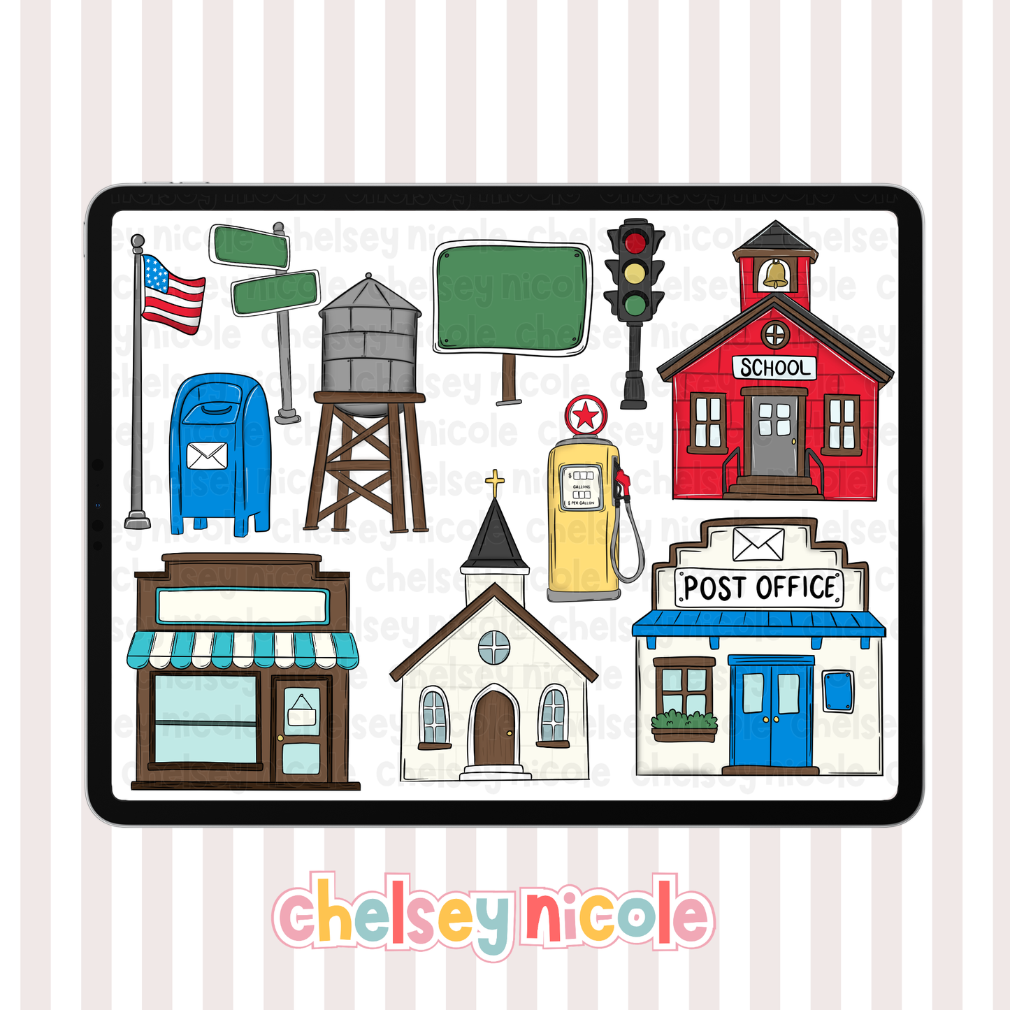 Small Town Clipart - Commercial use Allowed