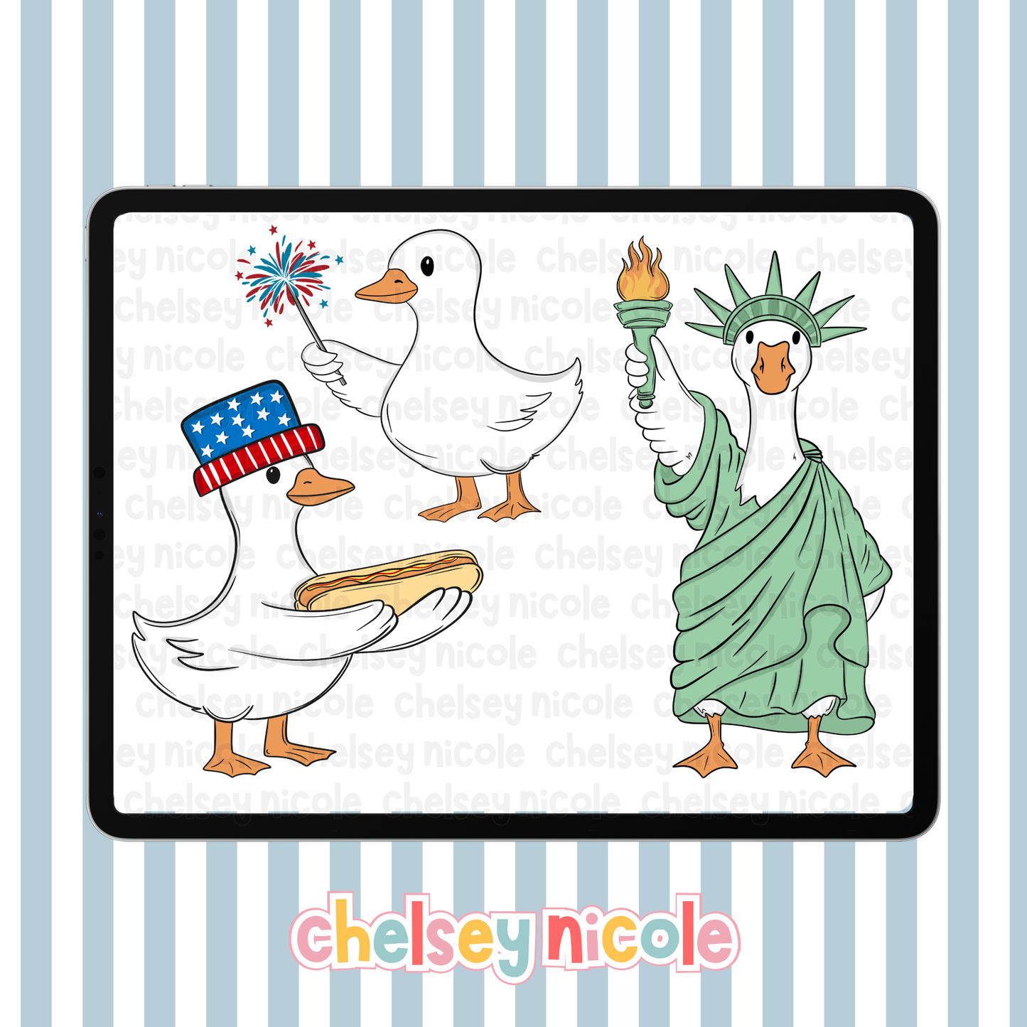 4th Of July Goose Clipart Bundle