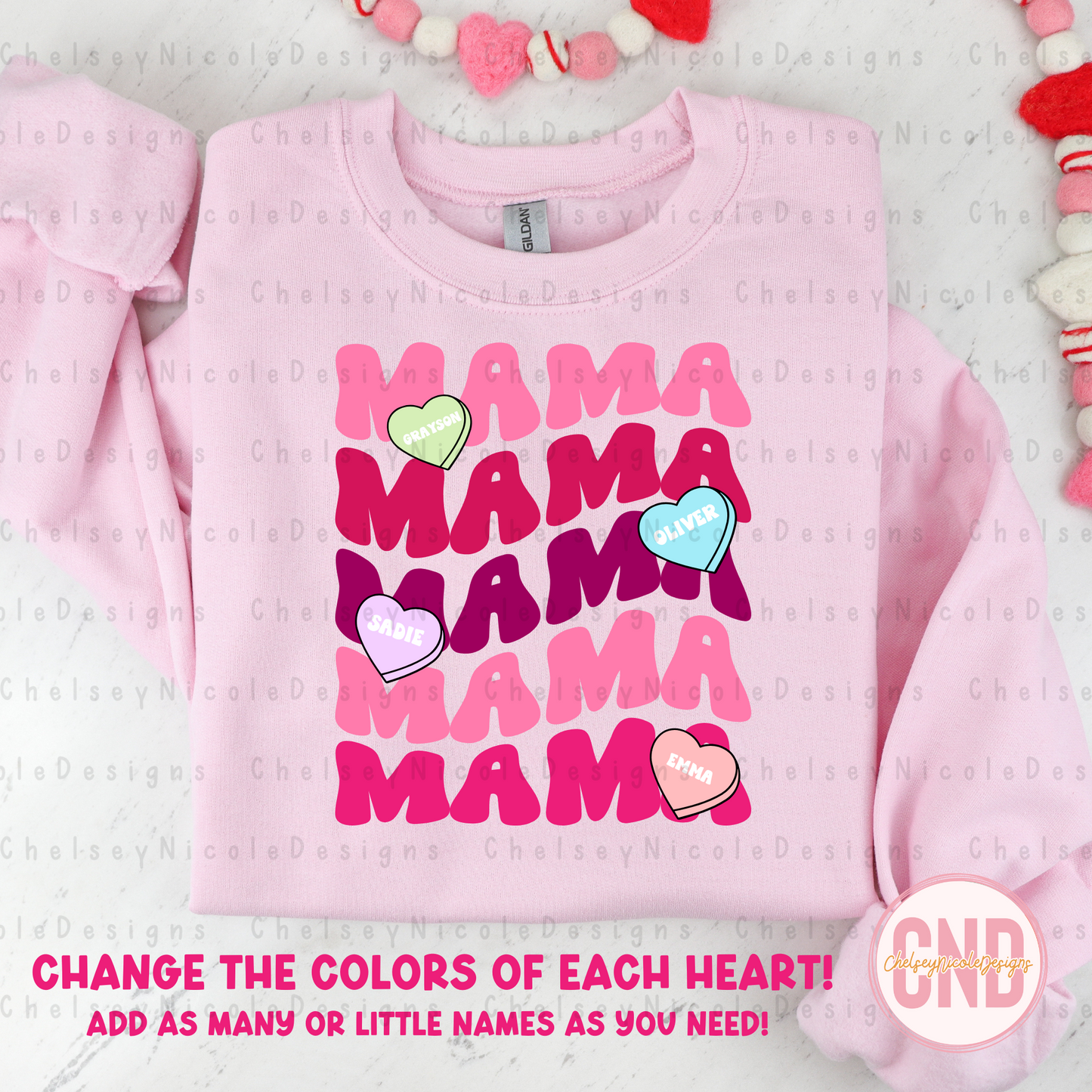 Mama - Candy Heart - Editable Canva Template