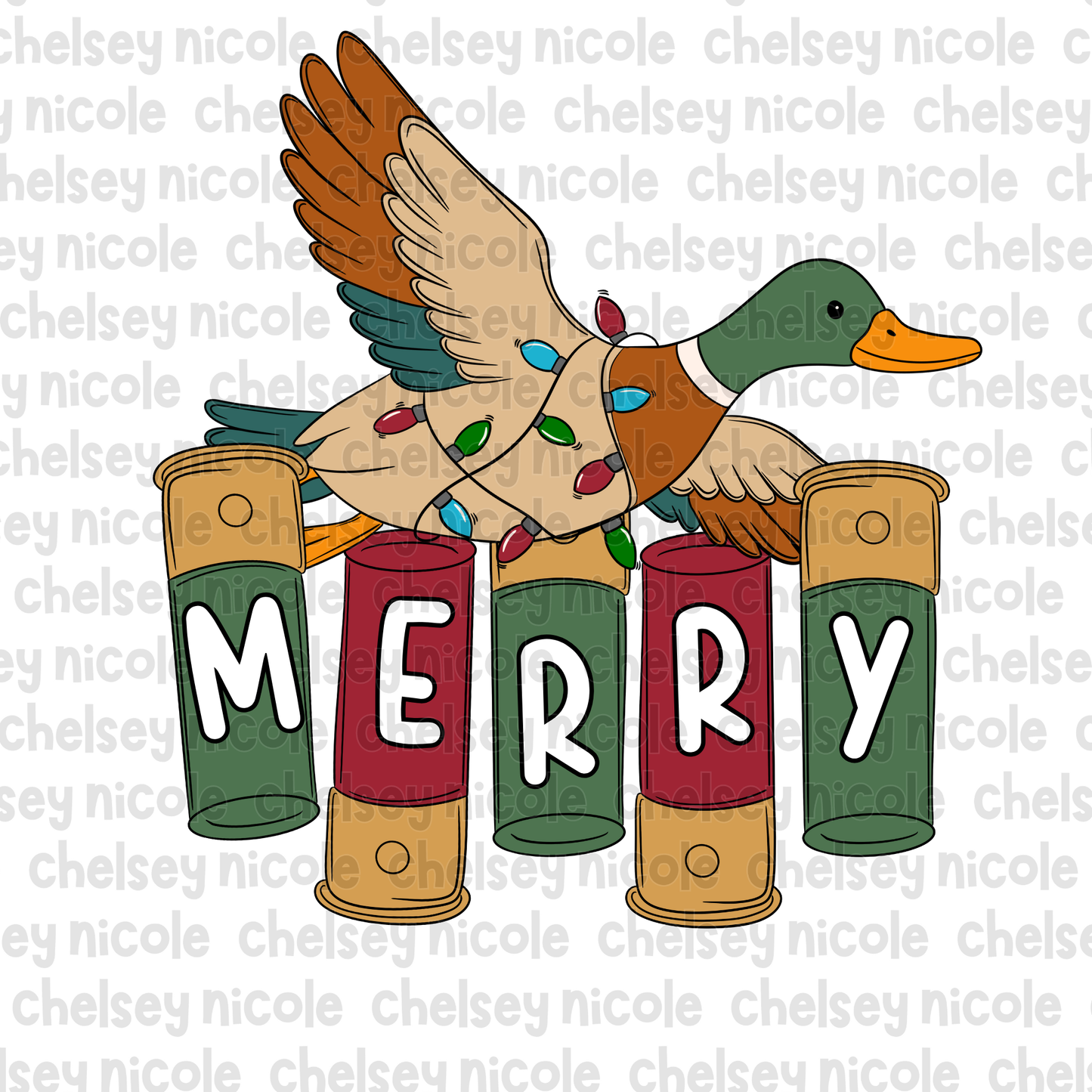 Merry Mallard PNG | Hand Drawn Mallard PNG | Christmas Mallard PNG | Boys Christmas PNG