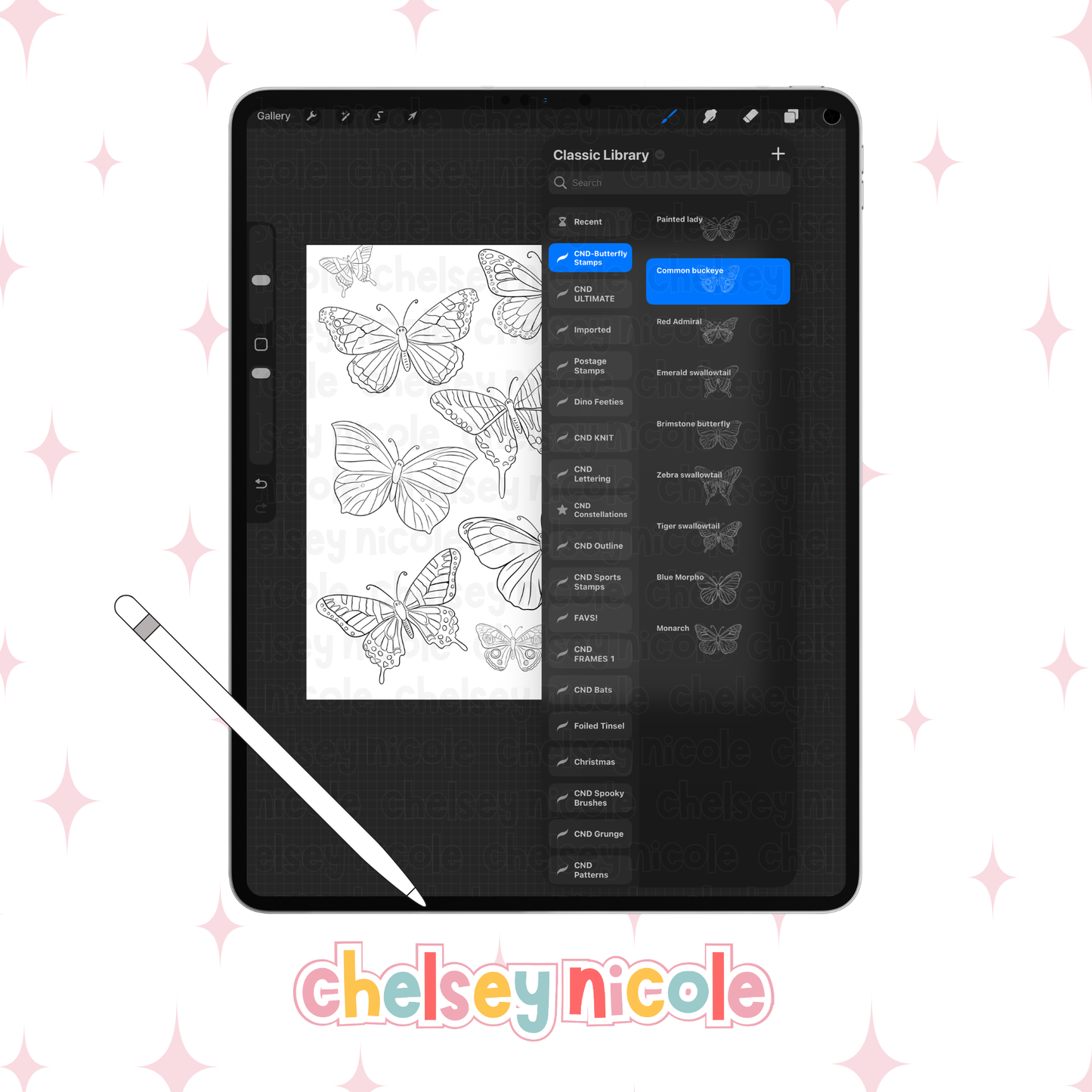 Butterfly Procreate Stamp Brush | Procreate Brush | Procreate Tools