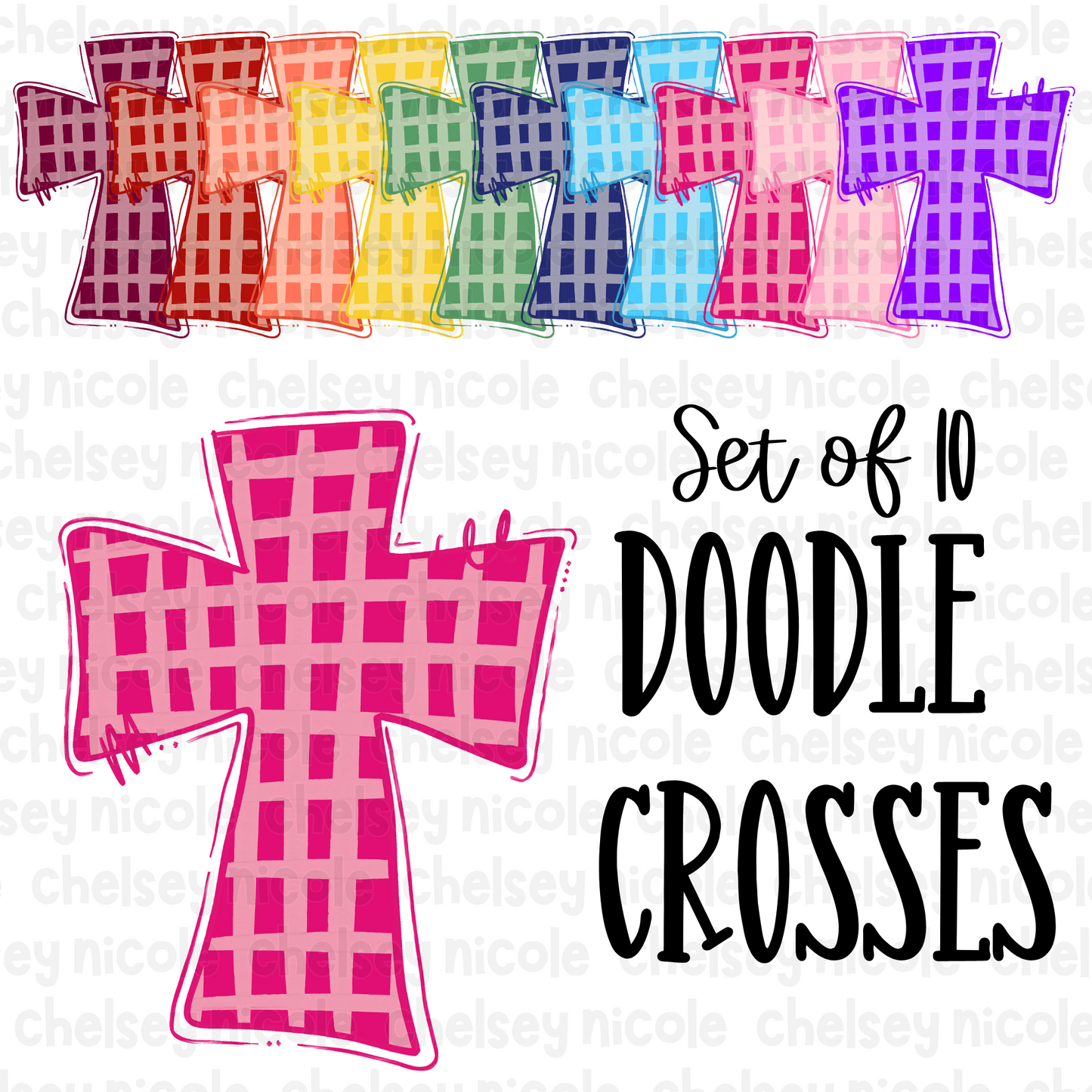 Doodle Cross Clipart - Commercial Use Clipart - Cross Clipart - Christian Clipart