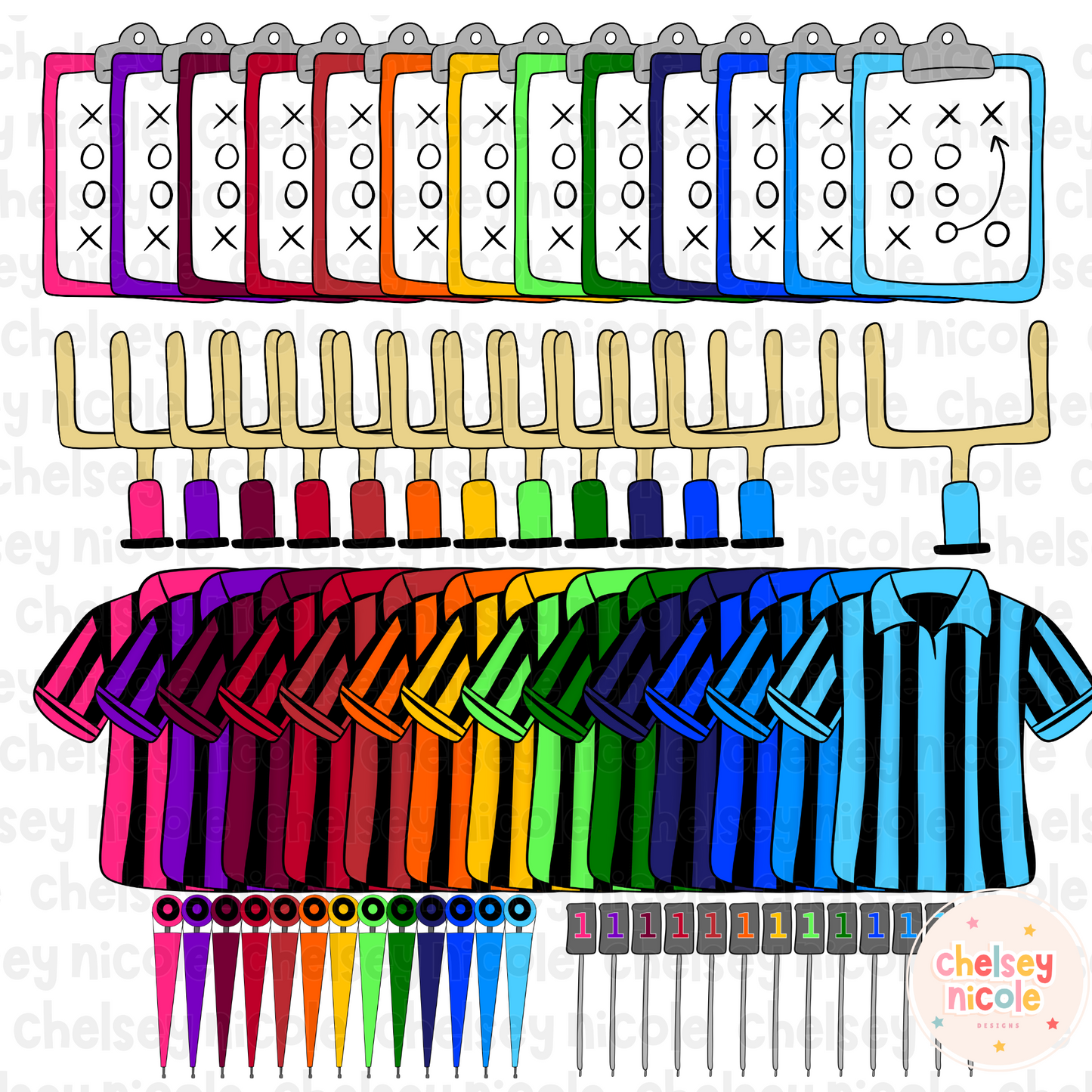 Football Game Day Clipart Bundle - Football Season Clipart bundle - Fun school Spirit Clip Art