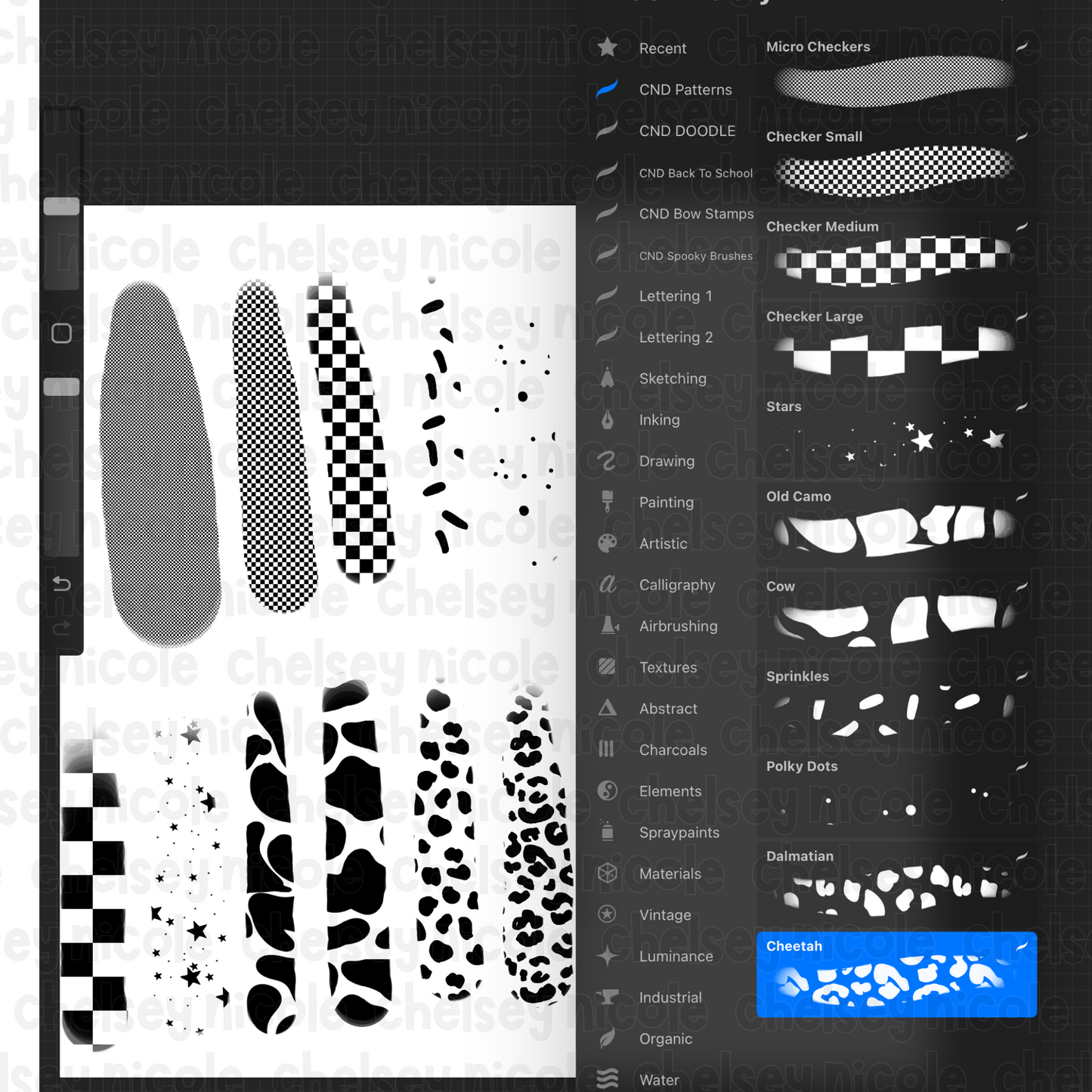 Pattern Procreate Brushes | Procreate Pattern Brush for Digital Design | Cheetah Procreate Brush, Camo Procreate Brush