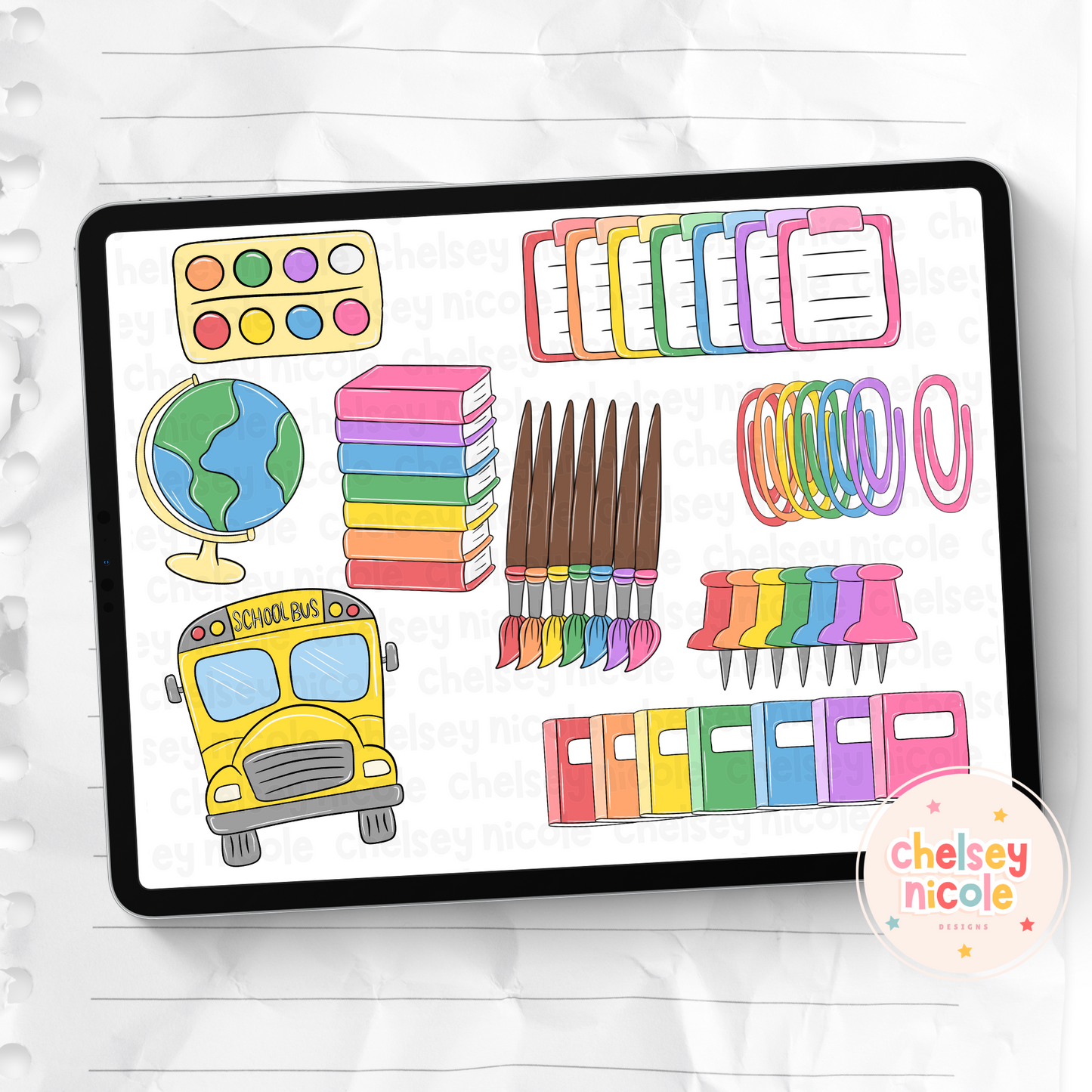 First Day Of School Clip Art Bundle - Commercial Use Clipart - School Supplies Clip Art