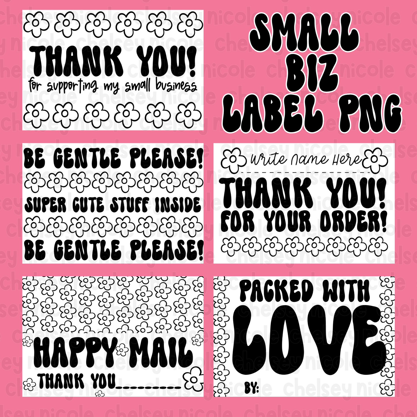 Thank You Label PNG ( Set of 5) - Thermal Label Designs