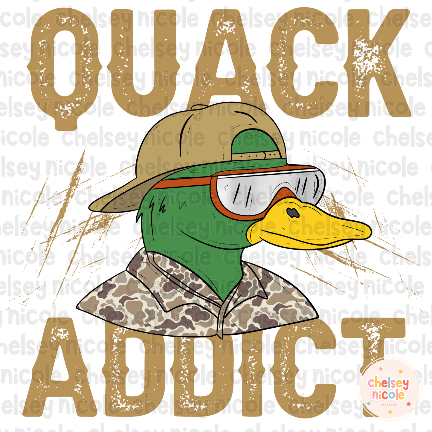 Quack Addict PNG - Mallard PNG - Grunge Duck Design