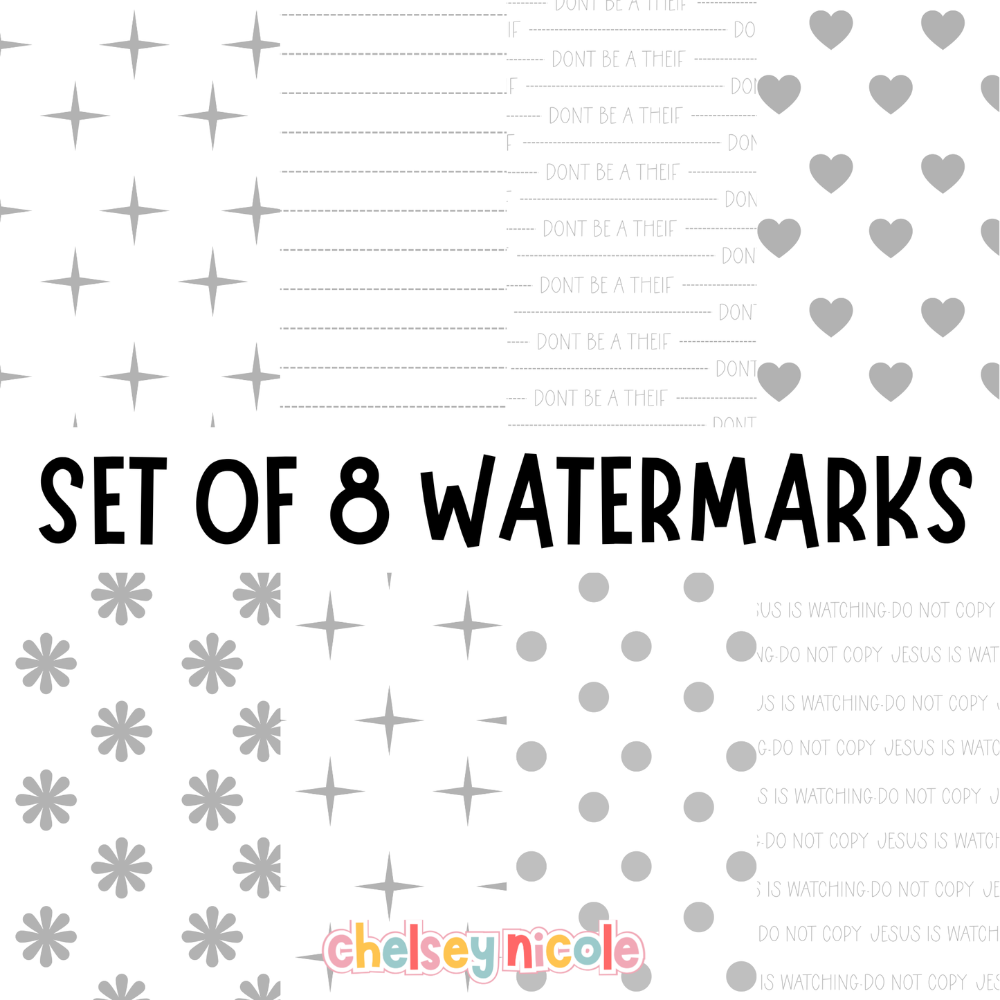 Set of 8 Watermarks - Commercial Use Allowed