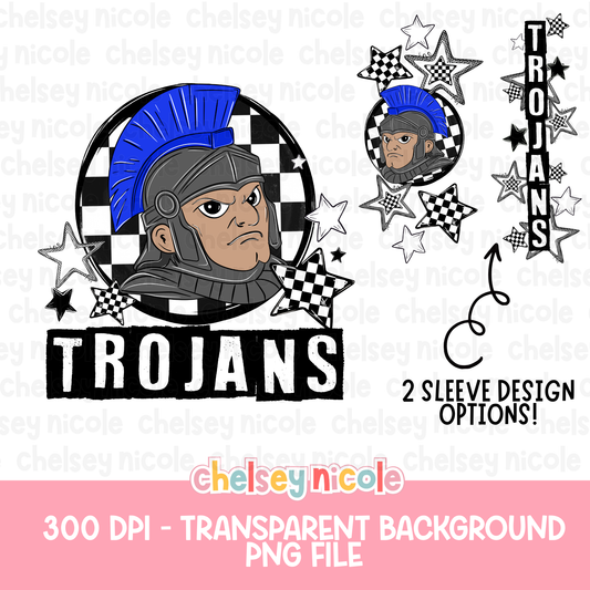 Trojans Mascot PNG | Hand Drawn School Spirit Design | Trojans School Spirit Mascot | Design for sublimation and DTF