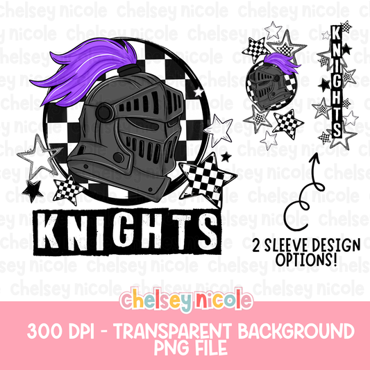 Knights Mascot PNG | Hand Drawn School Spirit Design | Knights School Spirit Mascot | Design for sublimation and DTF