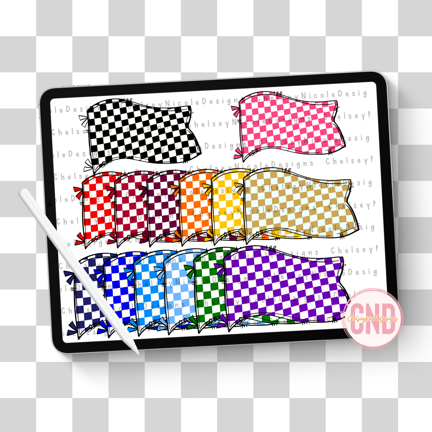 Checkered Flag Clip Art Bundle
