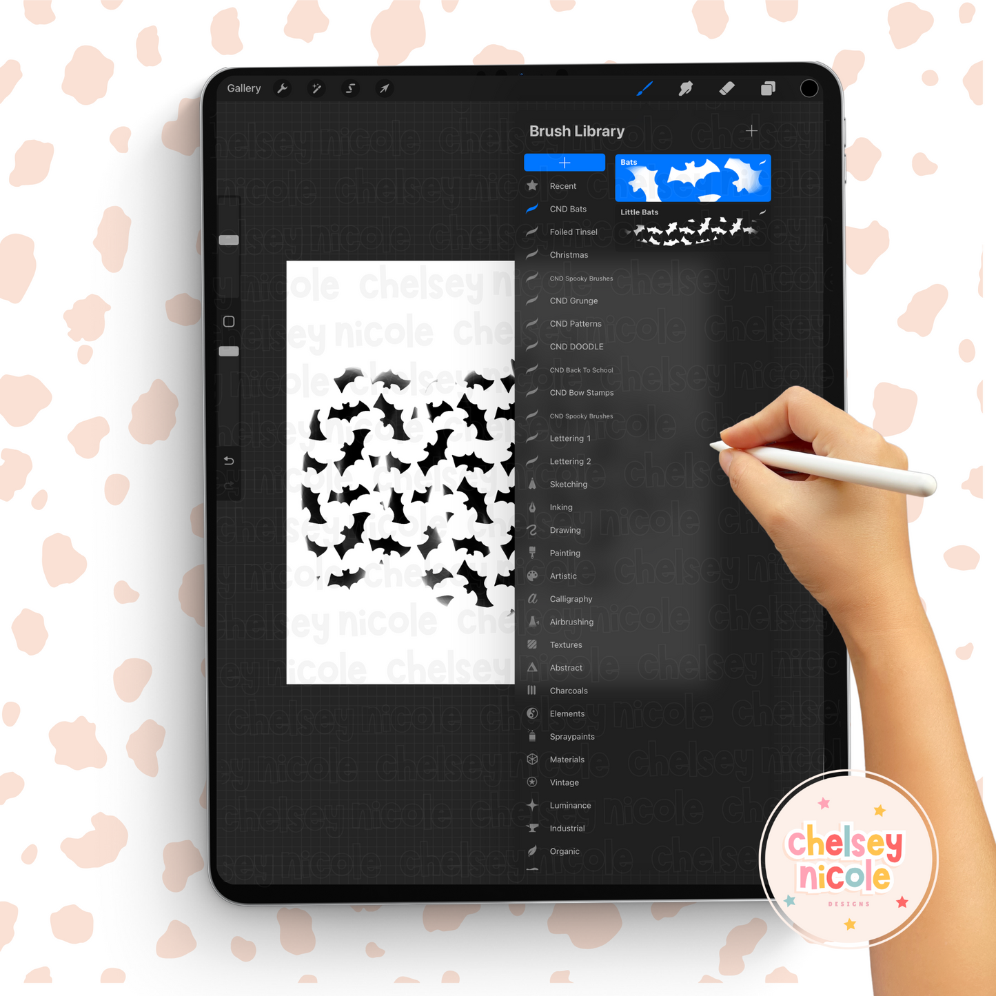 Bats Procreate Brushes | Procreate Pattern Brush for Digital Design | Pattern Procreate Brushes