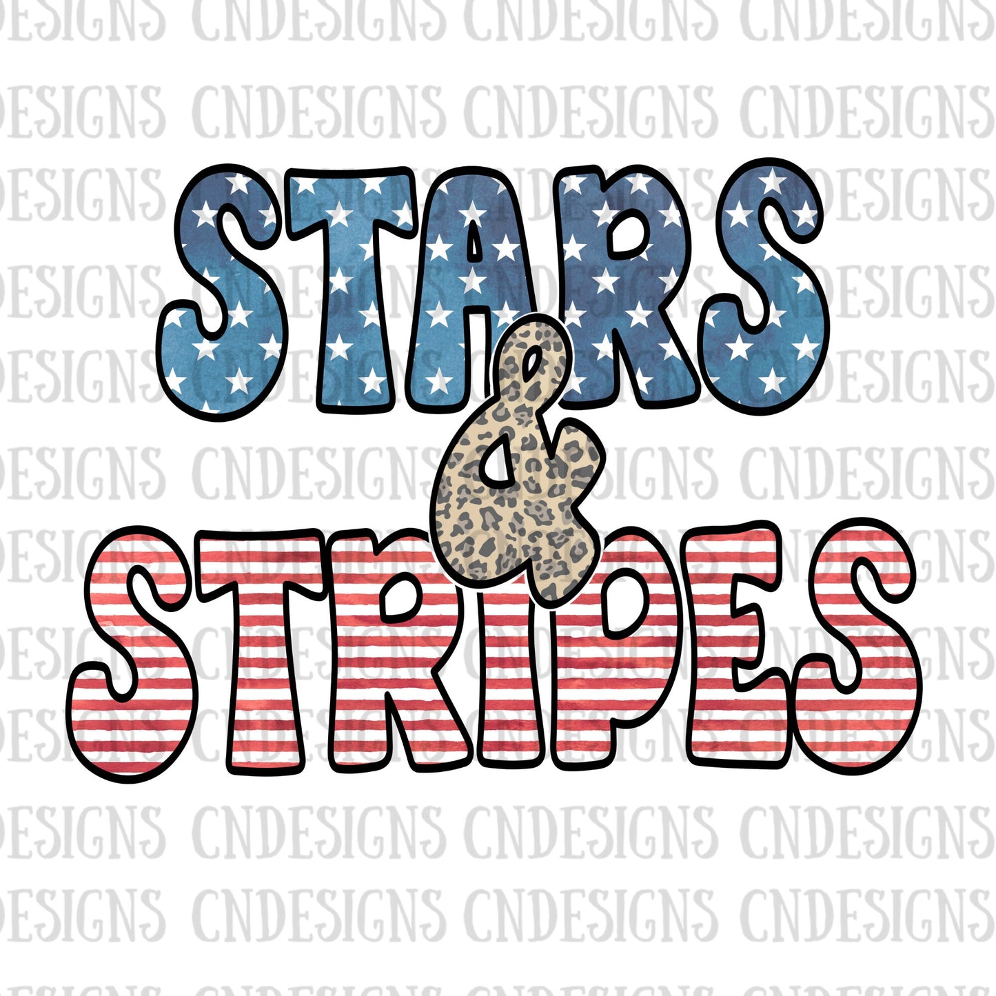 Leopard Stars and Stripes PNG | Digital Download
