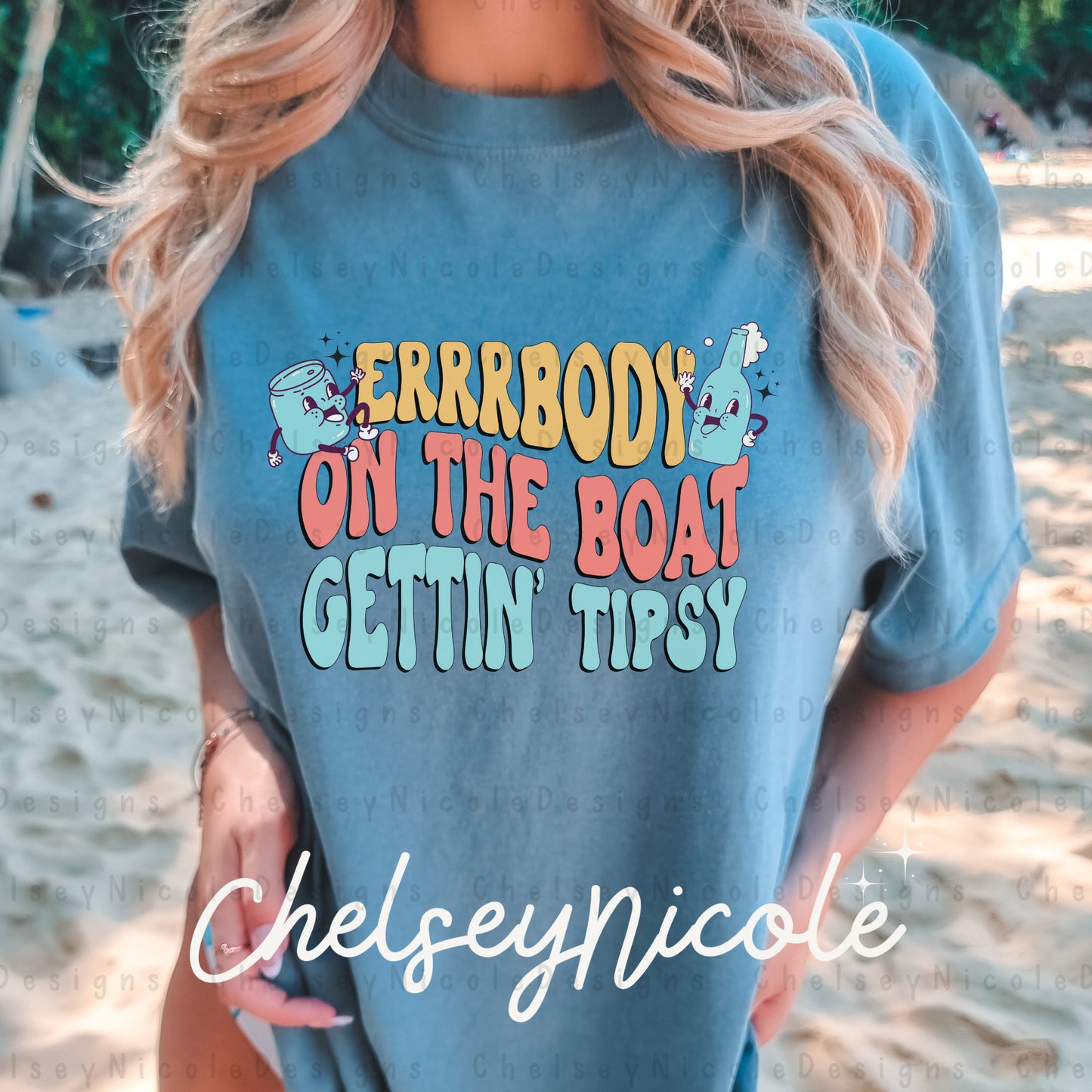 Errrbody on the boat getting tipsy PNG | Summer PNG | Boat Days PNG | Retro Boat png | Retro Summer png | Trending Digital designs