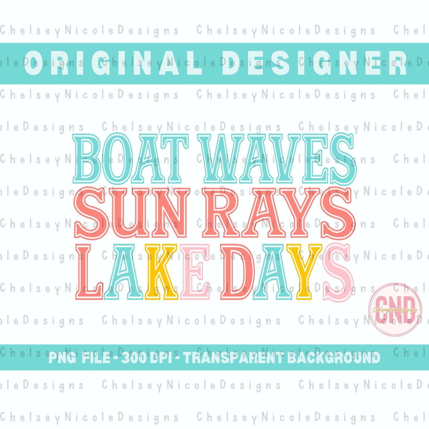 Boat Waves Sun Ray Lake Days PNG | Retro Boatwaves PNG | Retro Lake Days Design