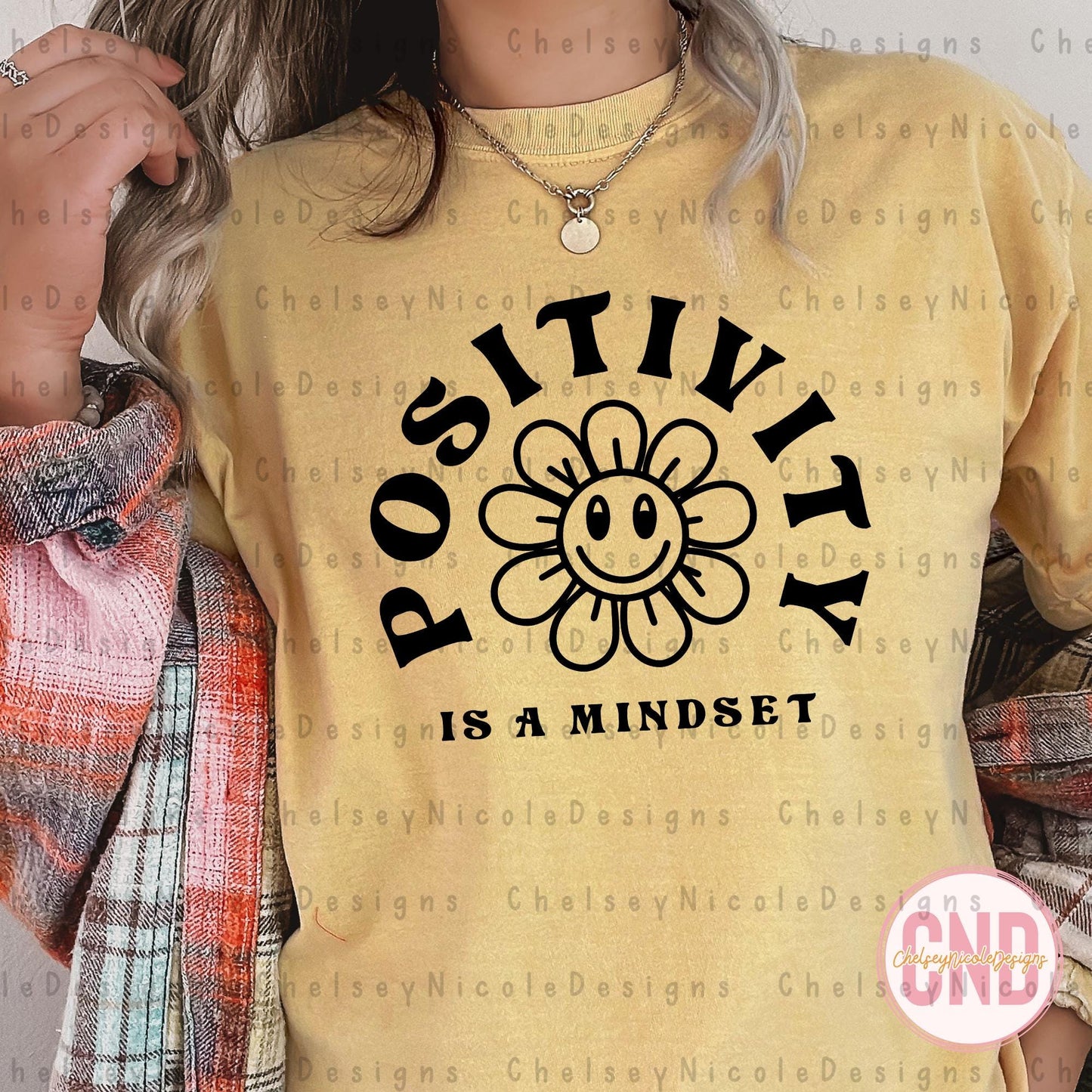 Positivity is a mindset PNG | Retro Flower Positive Affirmations PNG | Mindset PNG | Simple, Everyday png