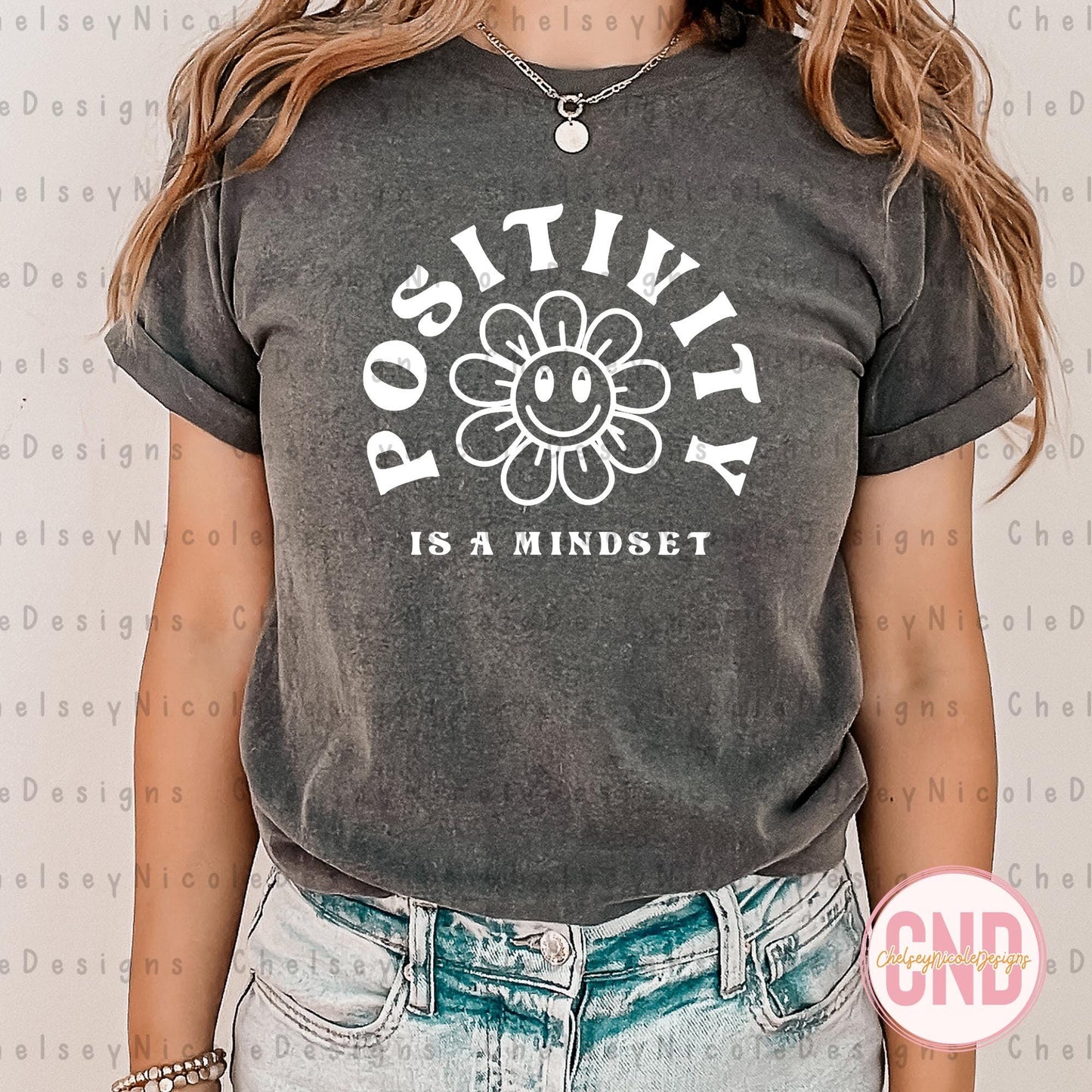 Positivity is a mindset PNG | Retro Flower Positive Affirmations PNG | Mindset PNG | Simple, Everyday png