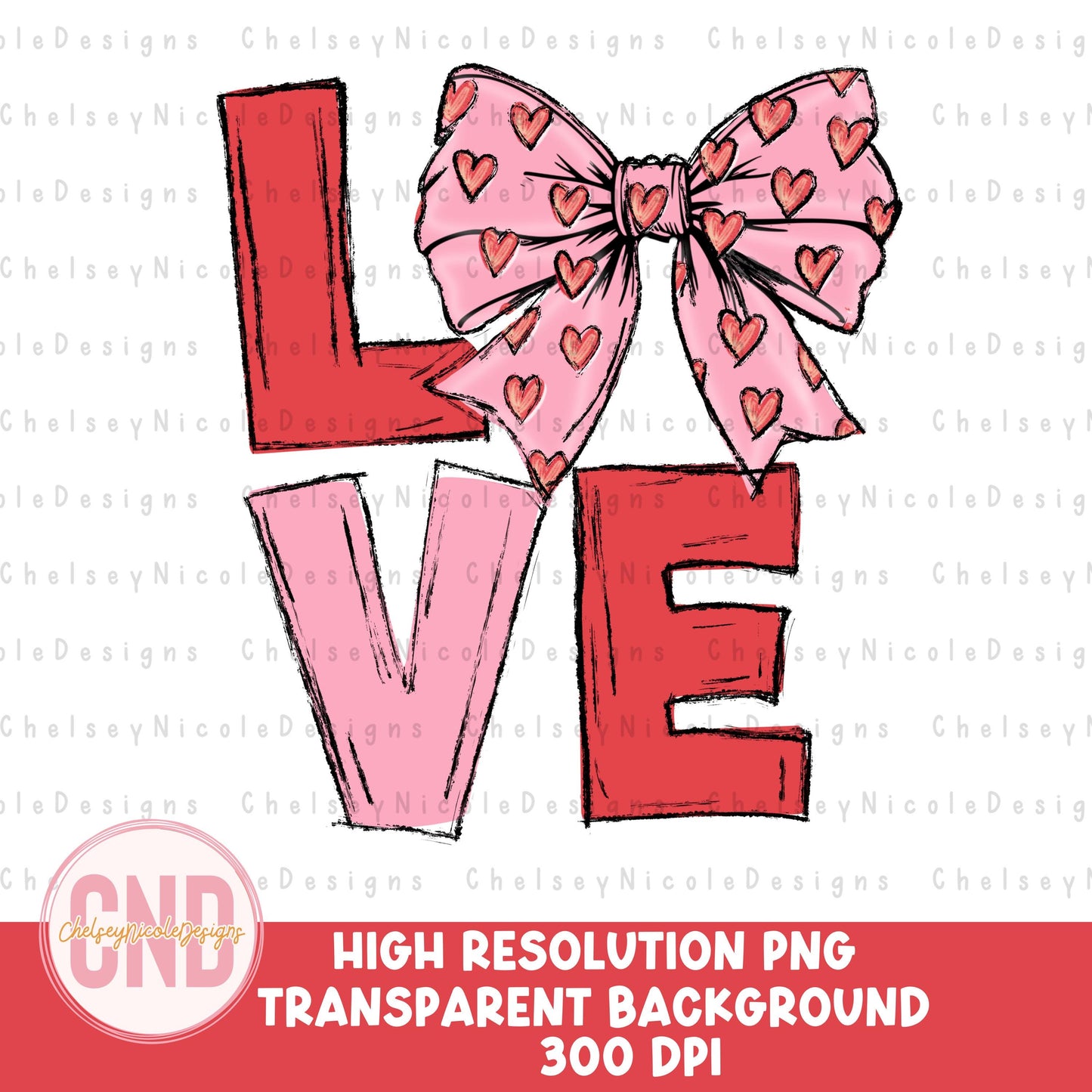 LOVE Coquette Bow PNG | Coquette Valentines PNG | Valentines Doodle with Bow | Bow Valentines png | Hand Drawn Valentine Design