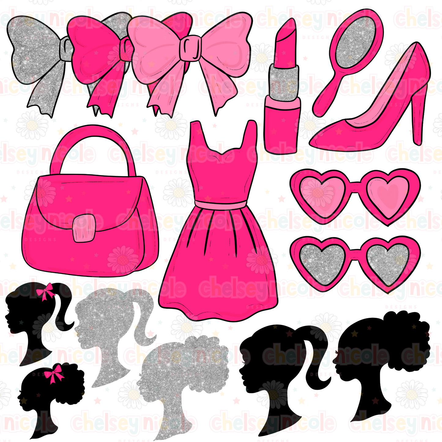 Malibu Girl Clipart Bundle - Plastic Princess Clip Art Bundle