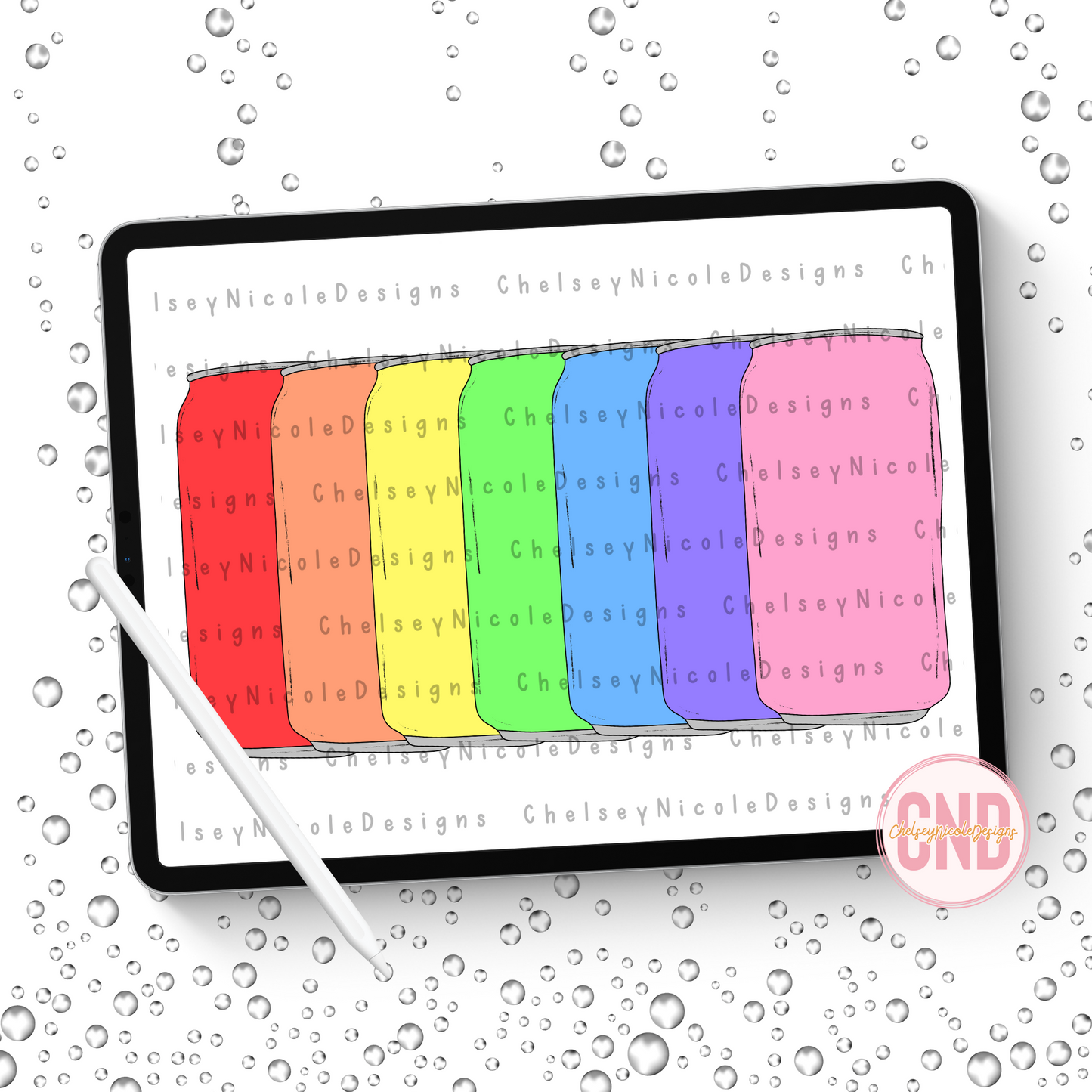 Bright Blank Cans Clipart Pack