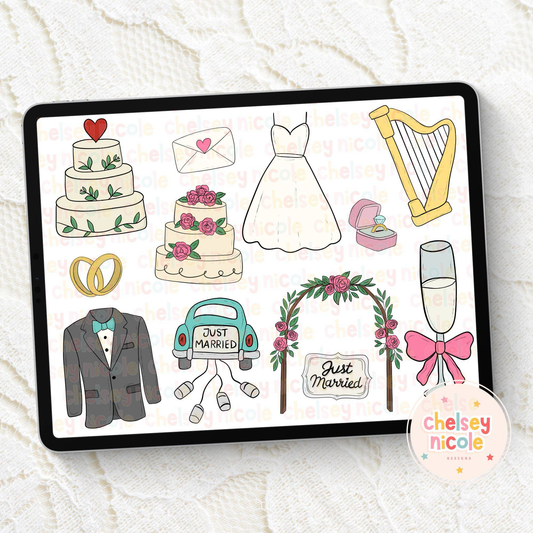 Wedding Clip Art Bundle - Marriage Love Newlywed Clip art - Commercial Use Clipart
