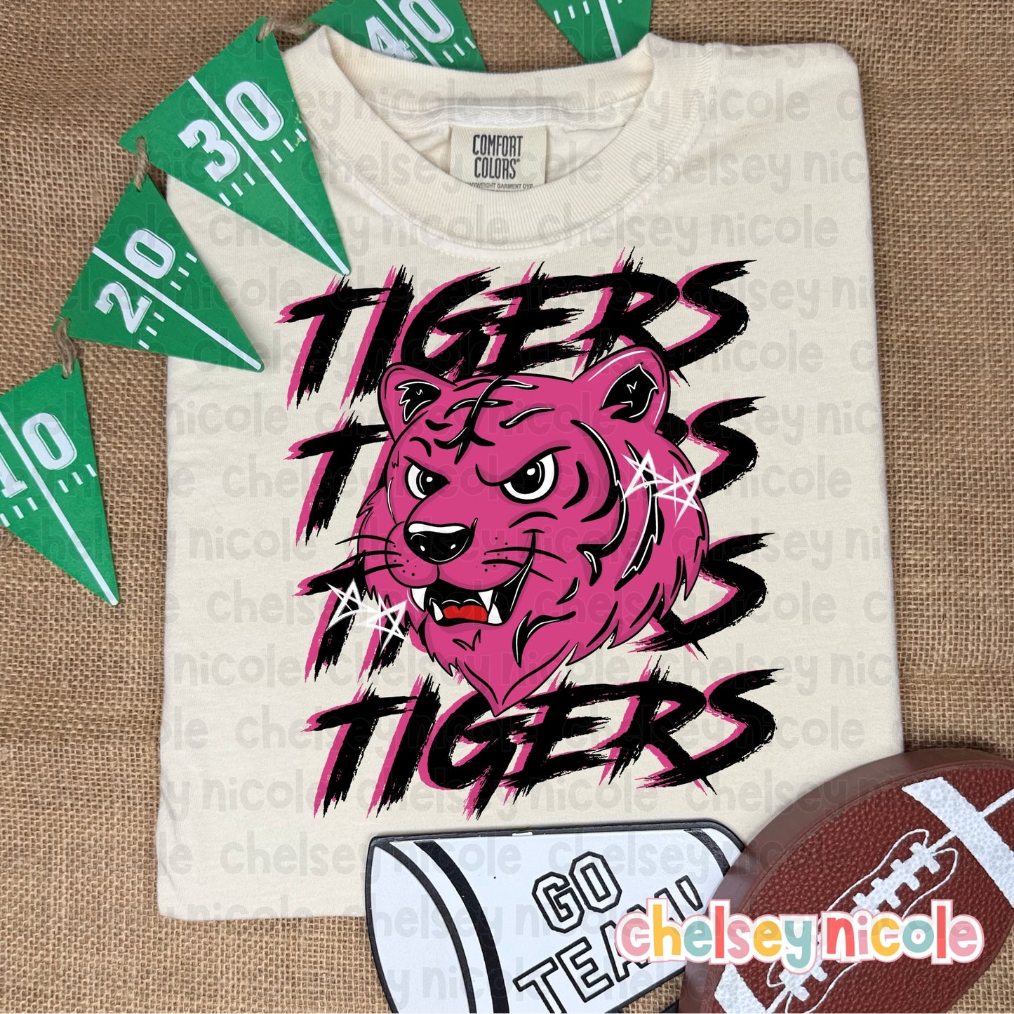 Pink Grunge Football Mascot PNG (Different Teams Available)