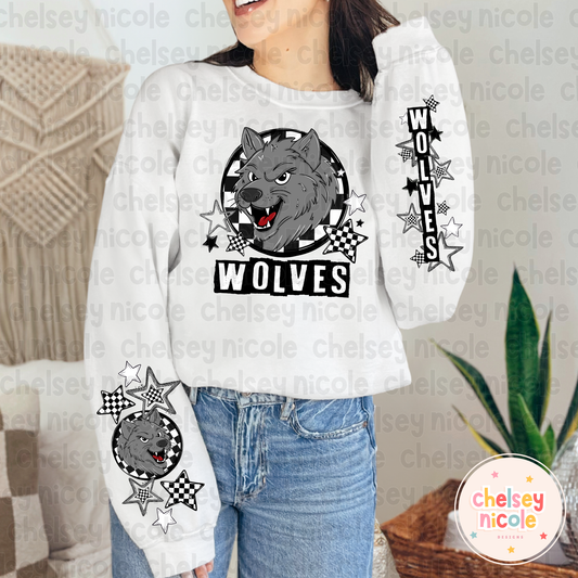 Wolves Mascot PNG | Hand Drawn School Spirit Design | Wolves School Spirit Mascot | Design for sublimation and DTF