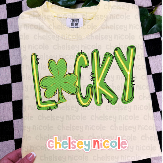 Lucky Shamrock PNG | Glitter Lucky PNG | Lucky Clover PNG | Design for sublimation, dtf and more