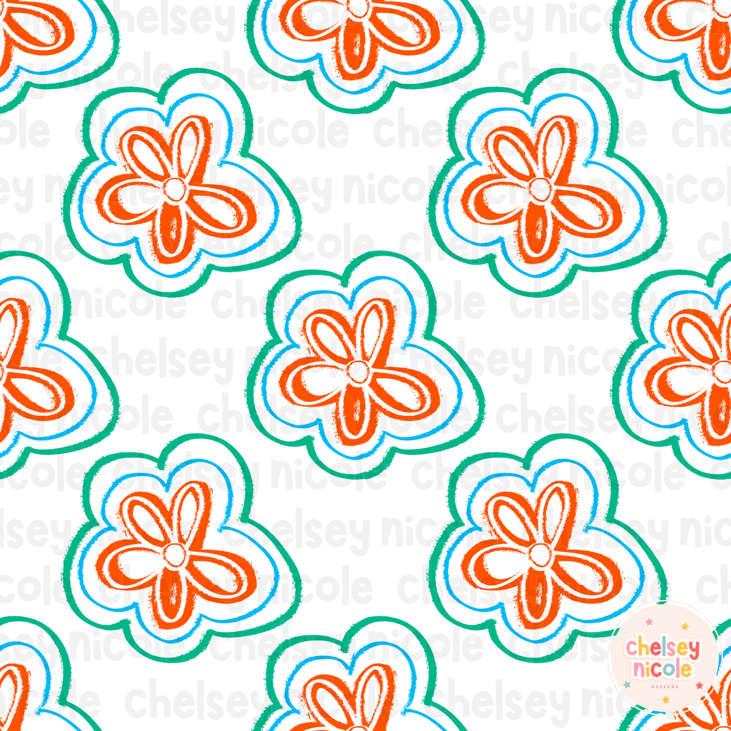Simple Flower Seamless - Commercial Use Alllowed