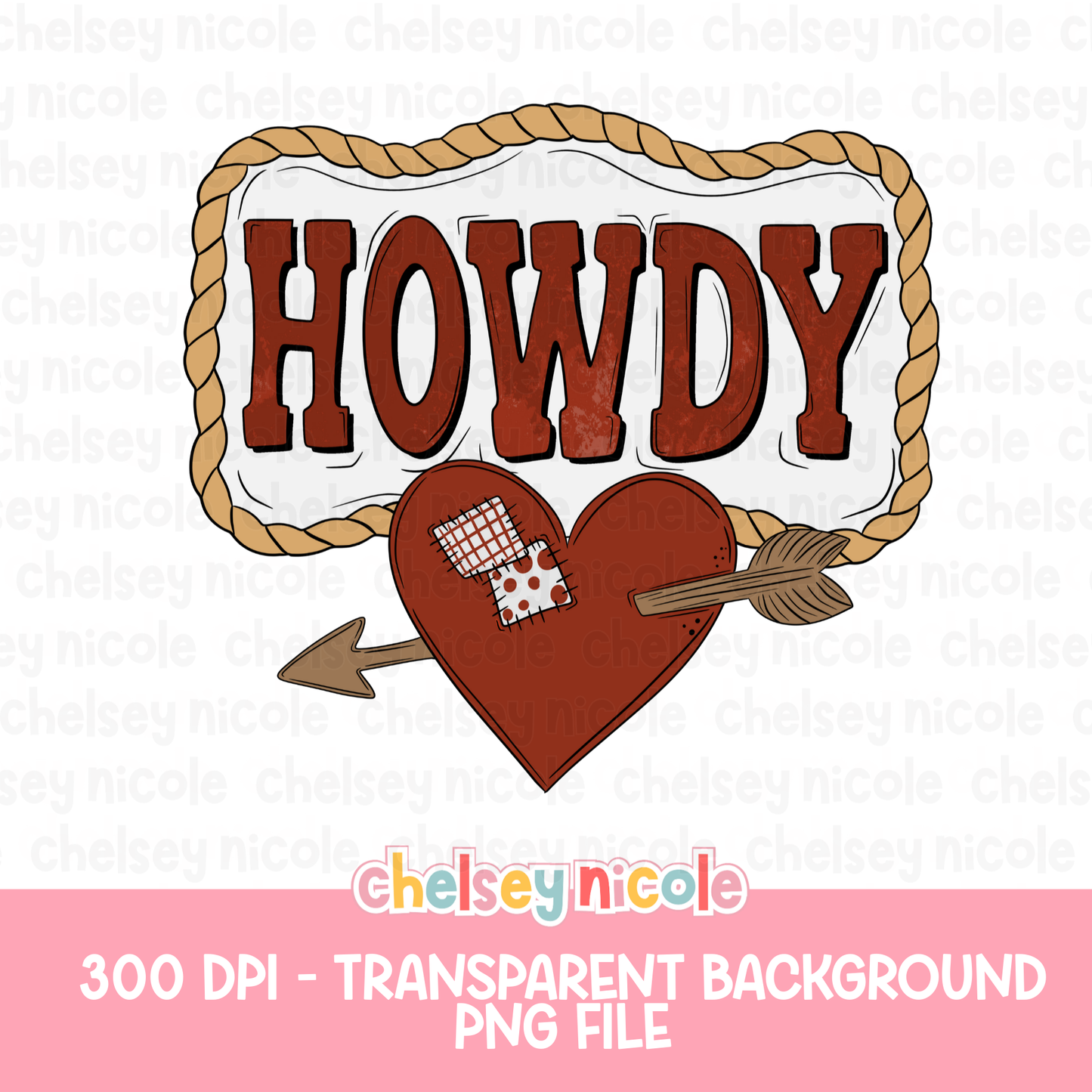 Howdy PNG |Howdy  Western Valentine PNG | Cute Valentine Design | PNG for dtf and sublimation
