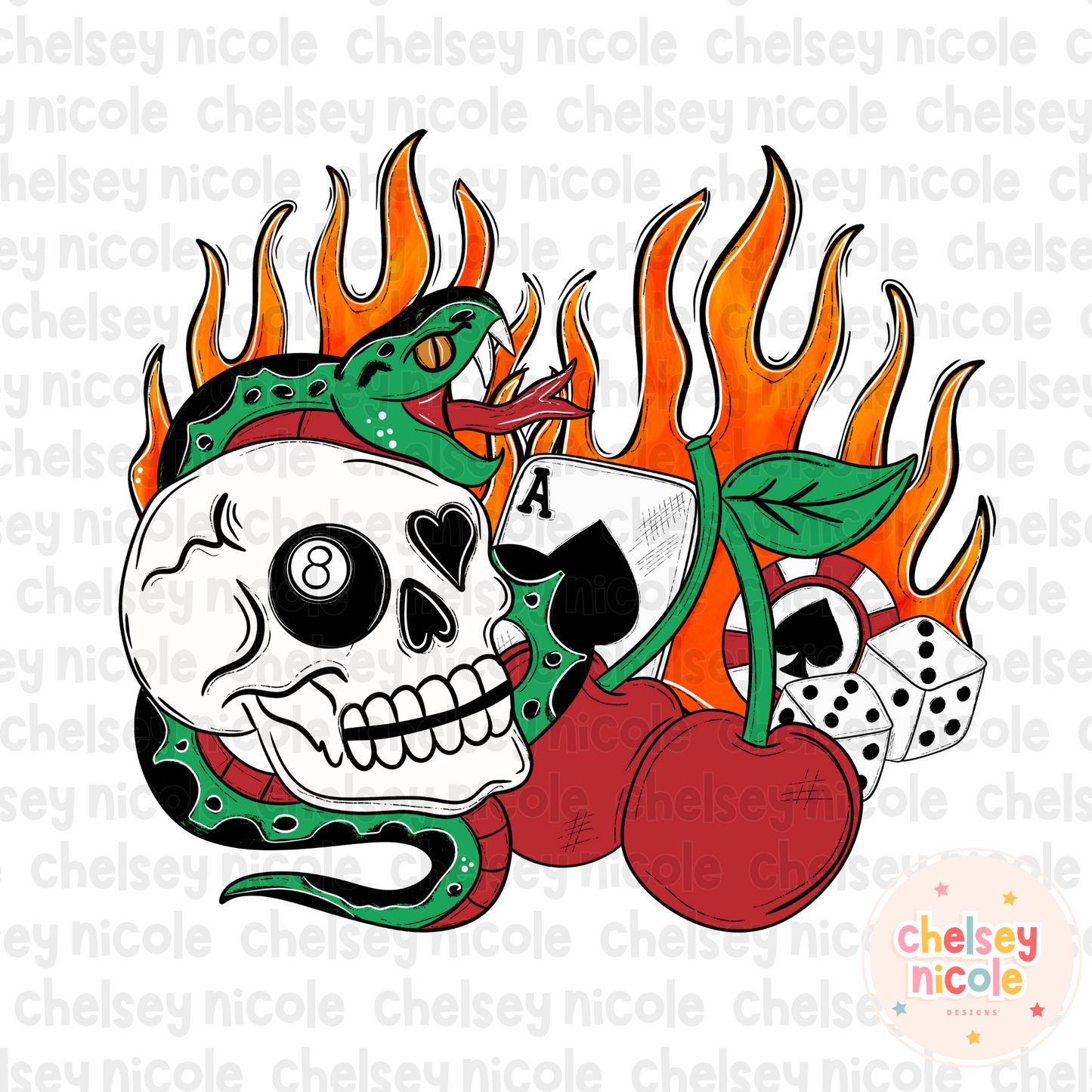 Western Retro Grunge PNG | Yallternative PNG | Western Grunge Design | Snake with Skull PNG