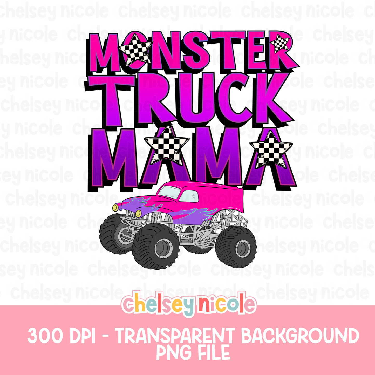 Monster Truck Mama PNG | Monster Truck Mama Design | Cute Monster Truck PNG | Design for sublimation and DTF